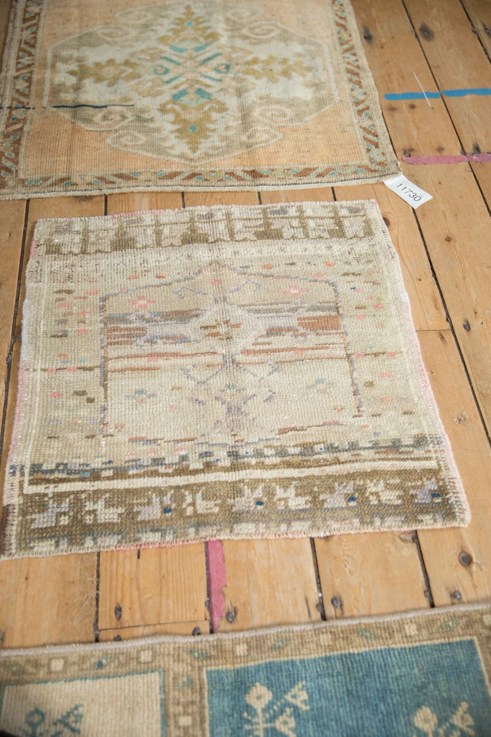2x2 Vintage Distressed Oushak Square Rug Mat - Image 4