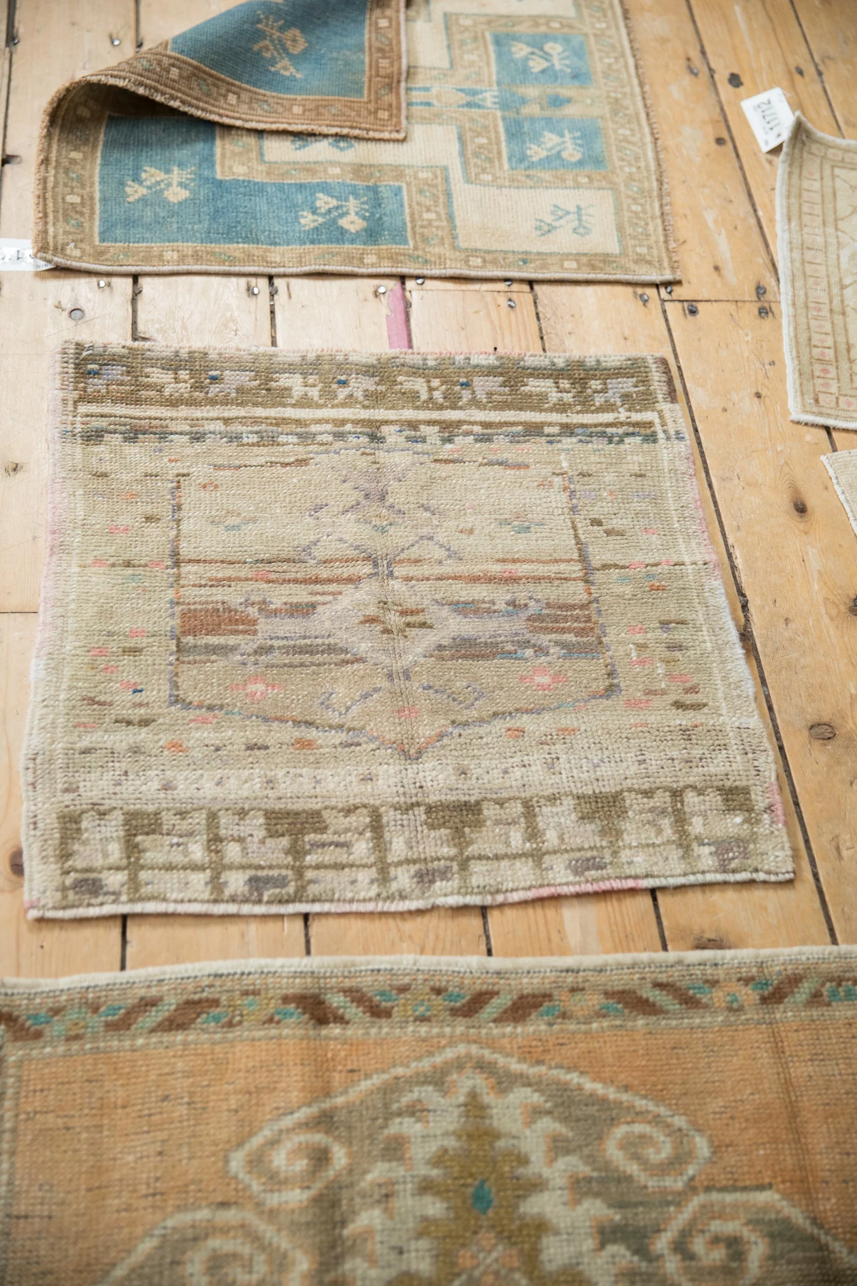 2x2 Vintage Distressed Oushak Square Rug Mat - Image 5