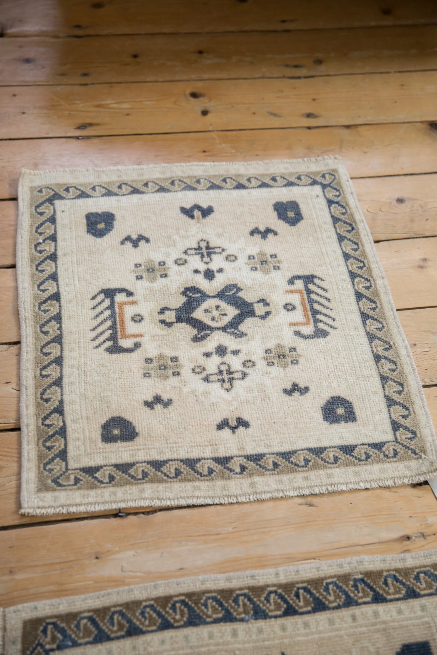 2x2 Vintage Distressed Oushak Square Rug Mat - Image 3