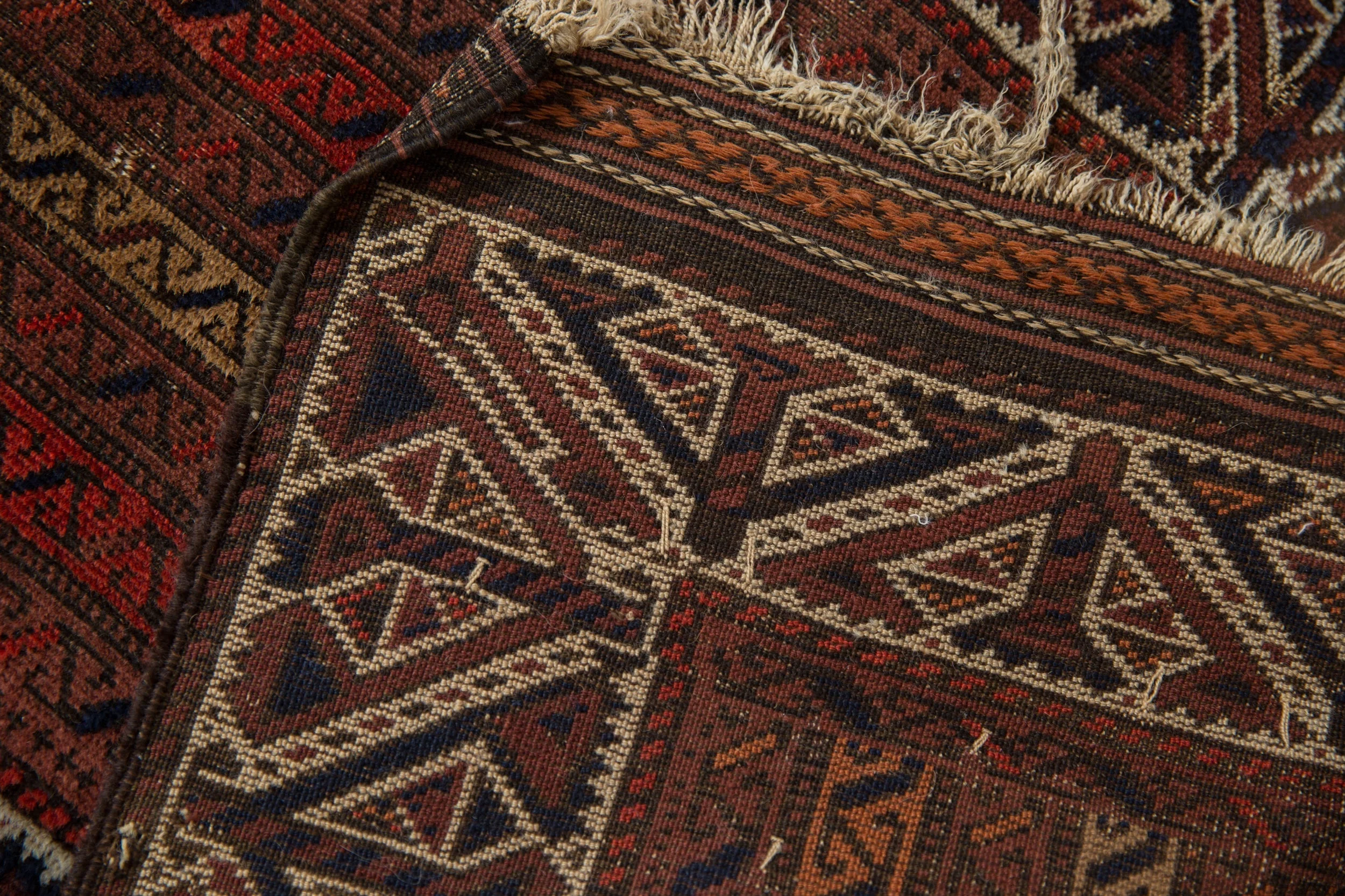 2x3.5 Antique Fine Belouch Rug - Image 10