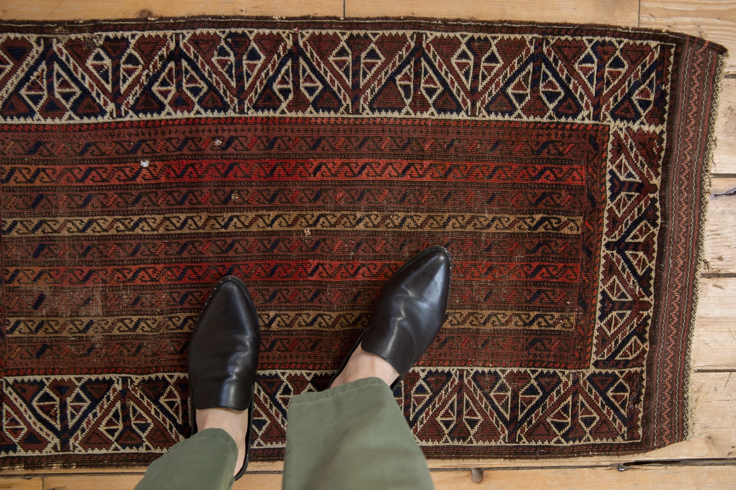 2x3.5 Antique Fine Belouch Rug - Image 2