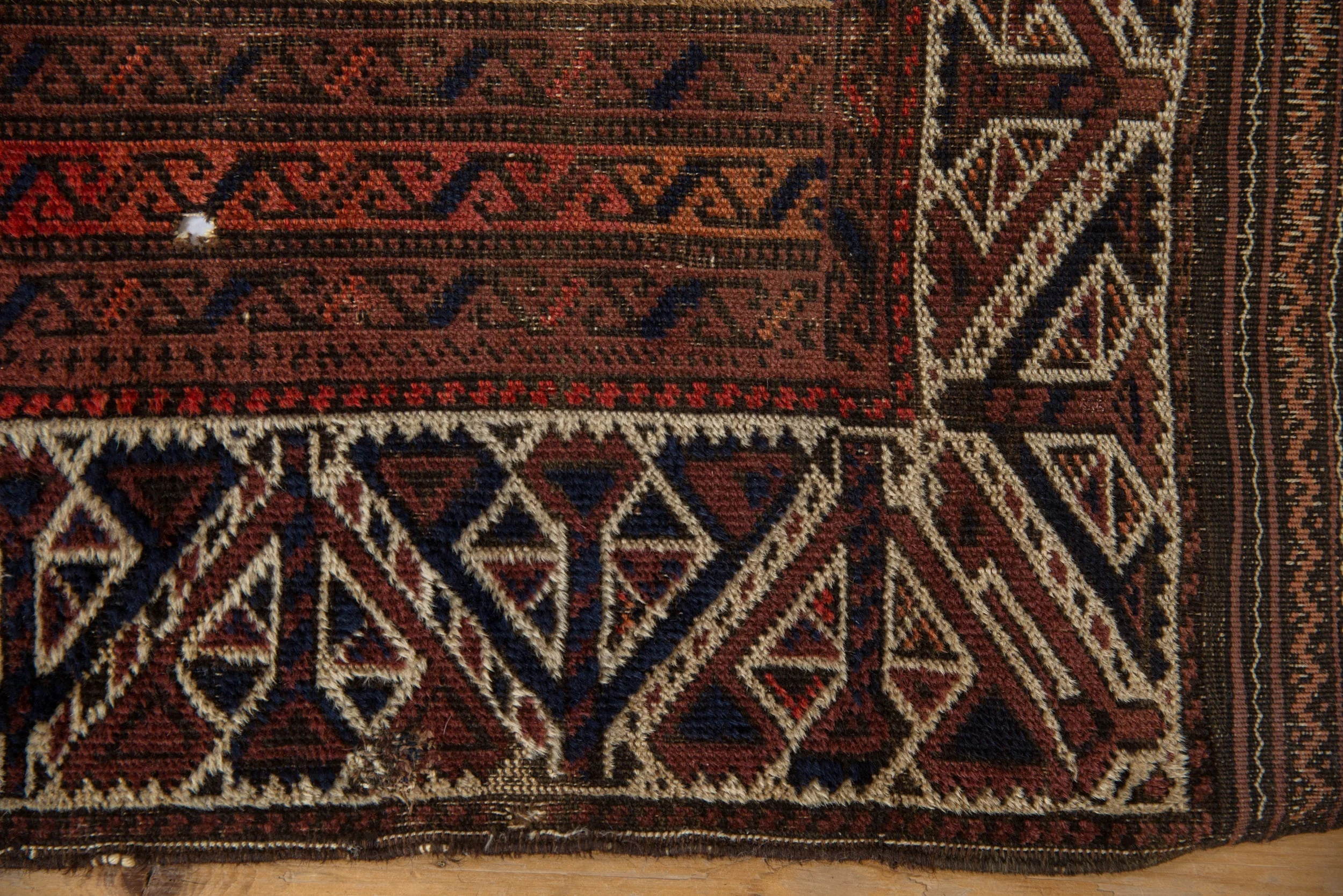 2x3.5 Antique Fine Belouch Rug - Image 8