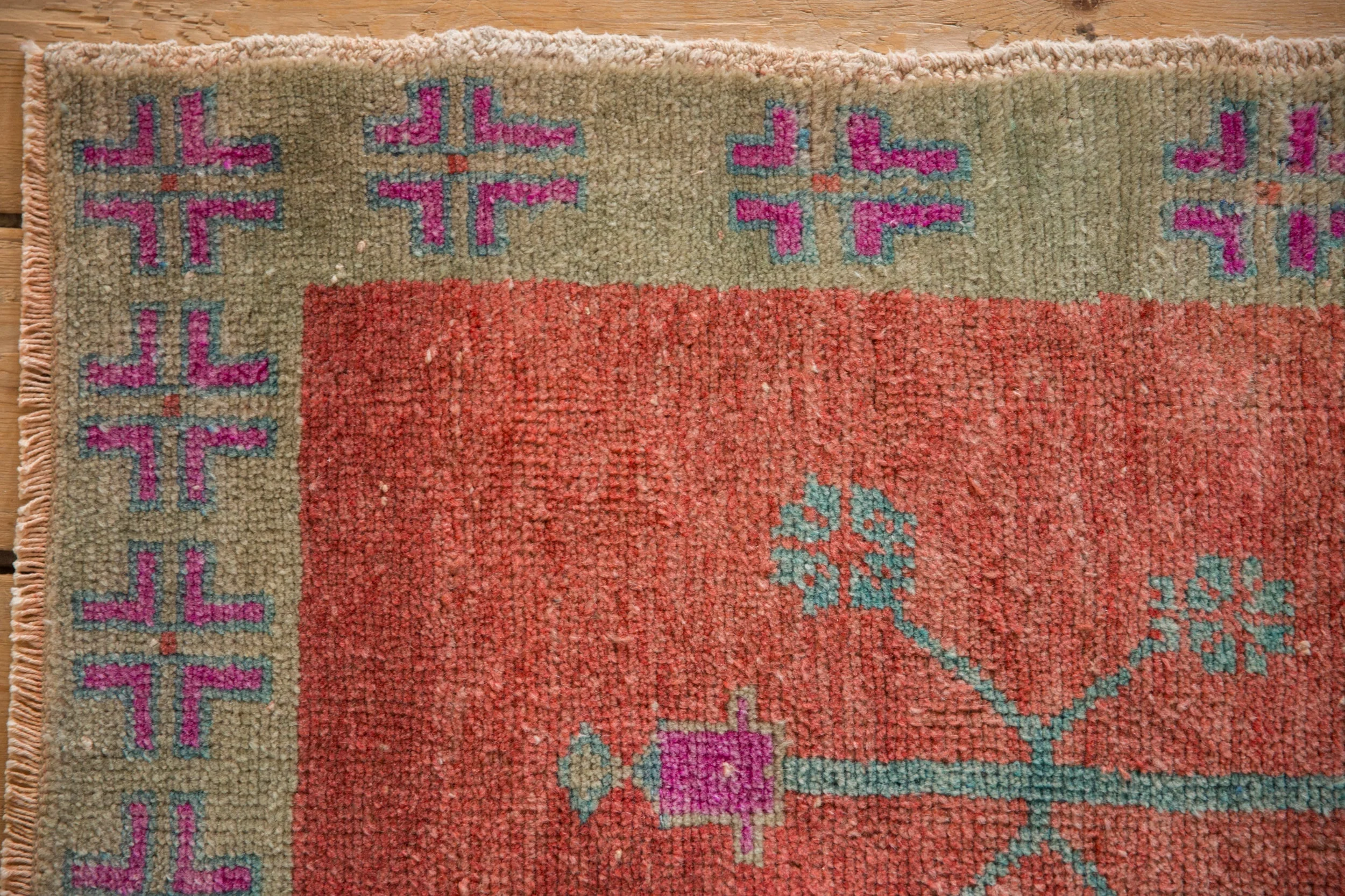 2x3.5 Vintage Distressed Oushak Rug - Image 3