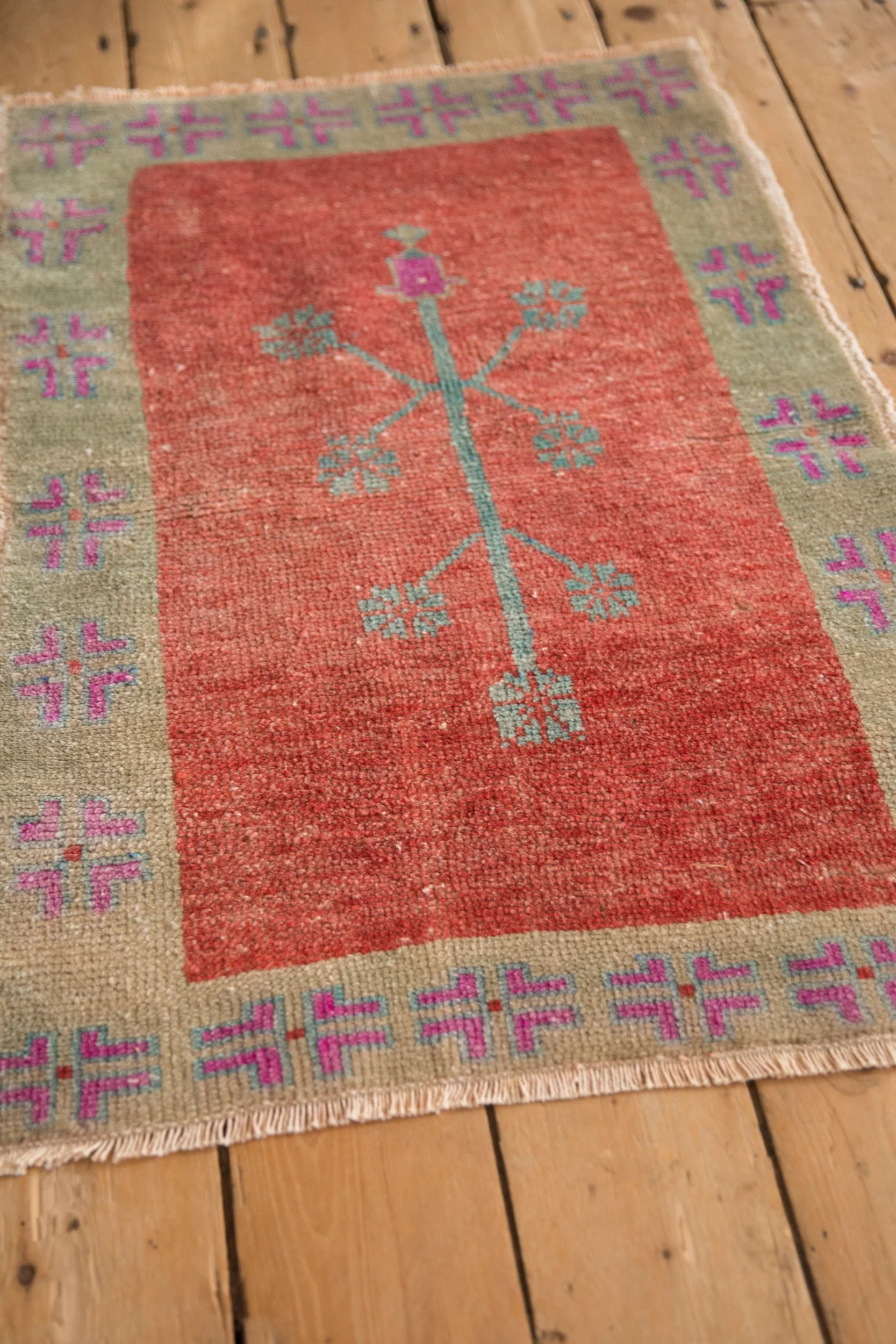 2x3.5 Vintage Distressed Oushak Rug - Image 4