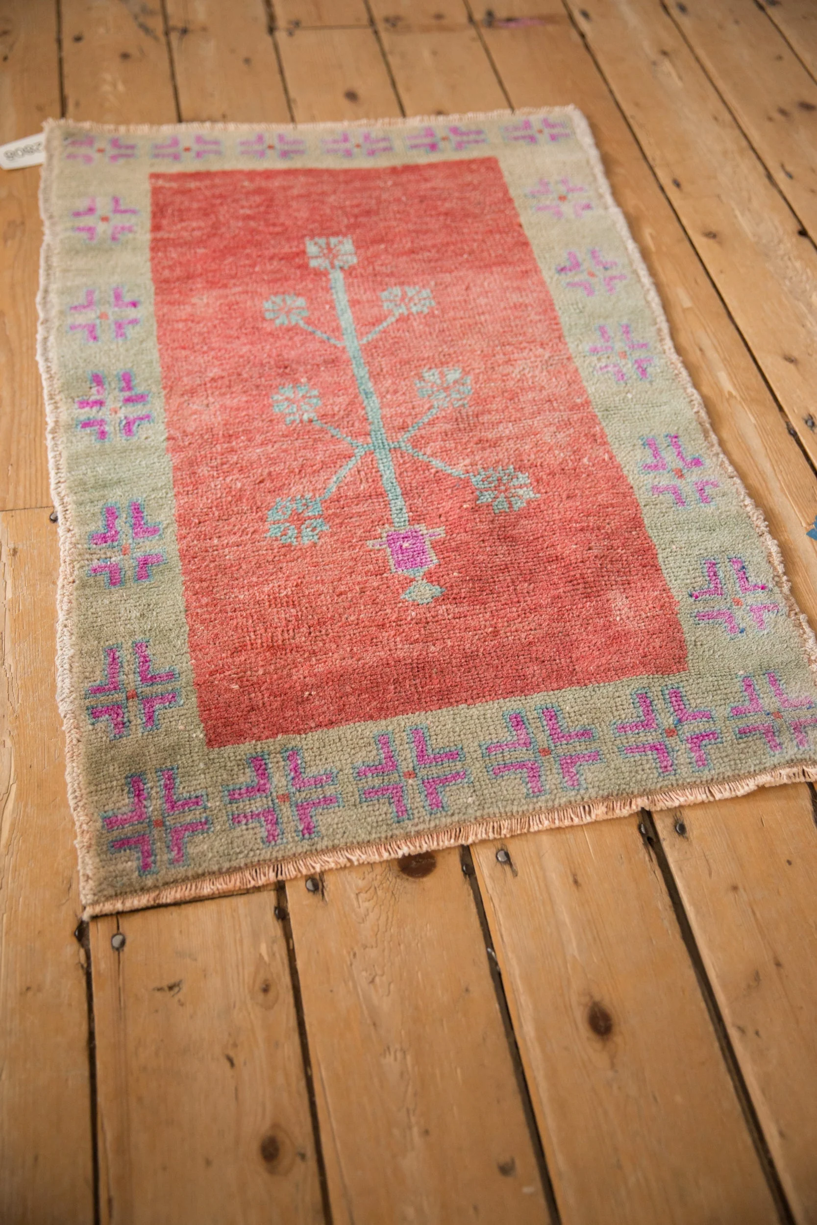 2x3.5 Vintage Distressed Oushak Rug - Image 6
