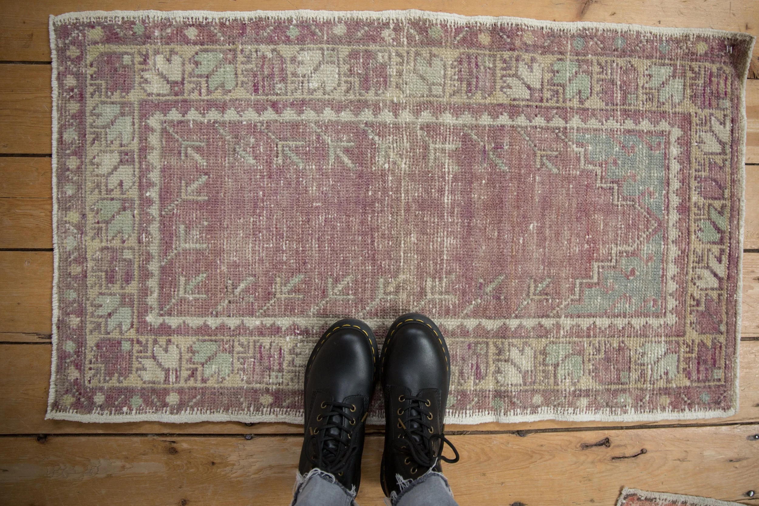 2x3.5 Vintage Distressed Oushak Rug - Image 2