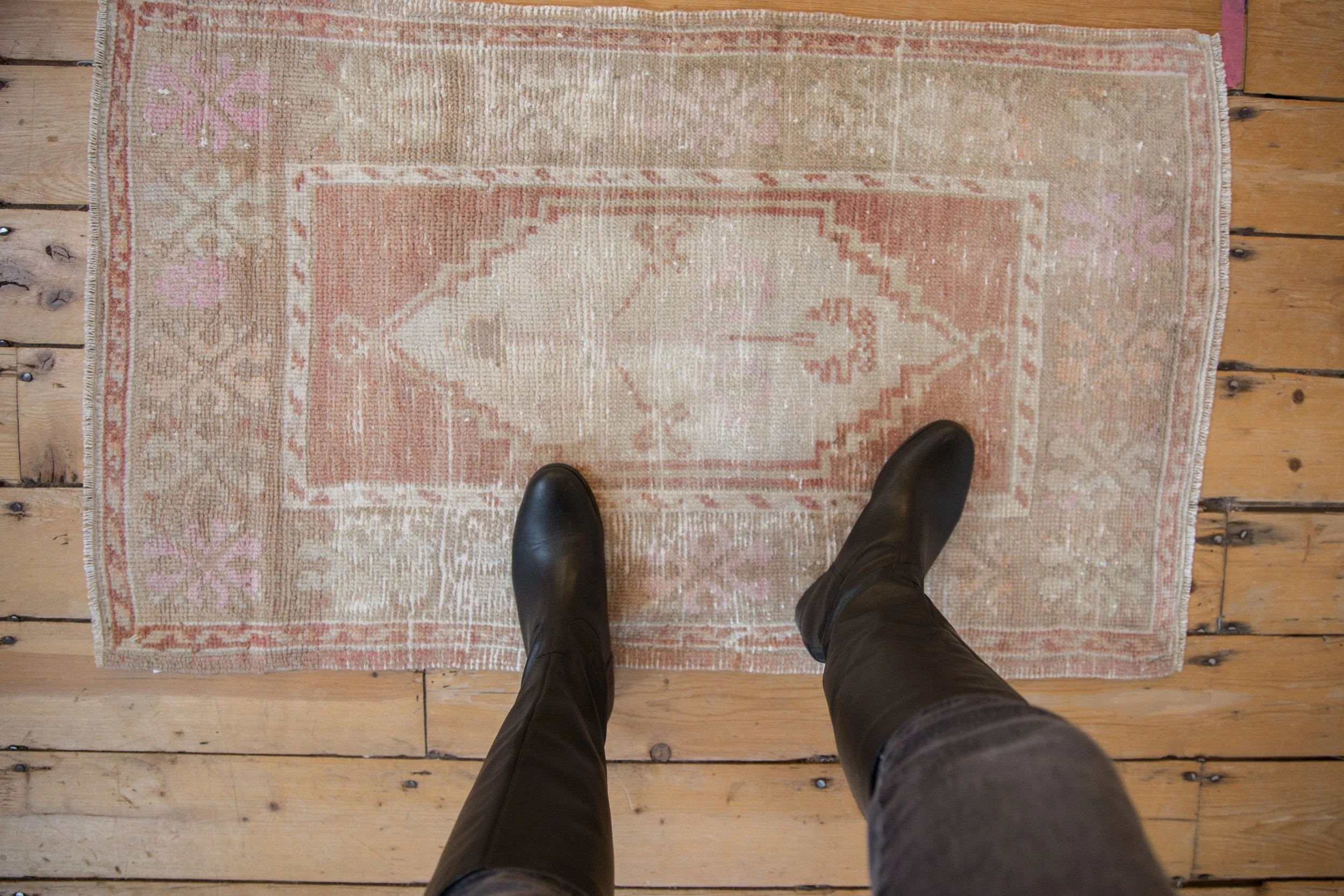 2x3.5 Vintage Distressed Oushak Rug - Image 2