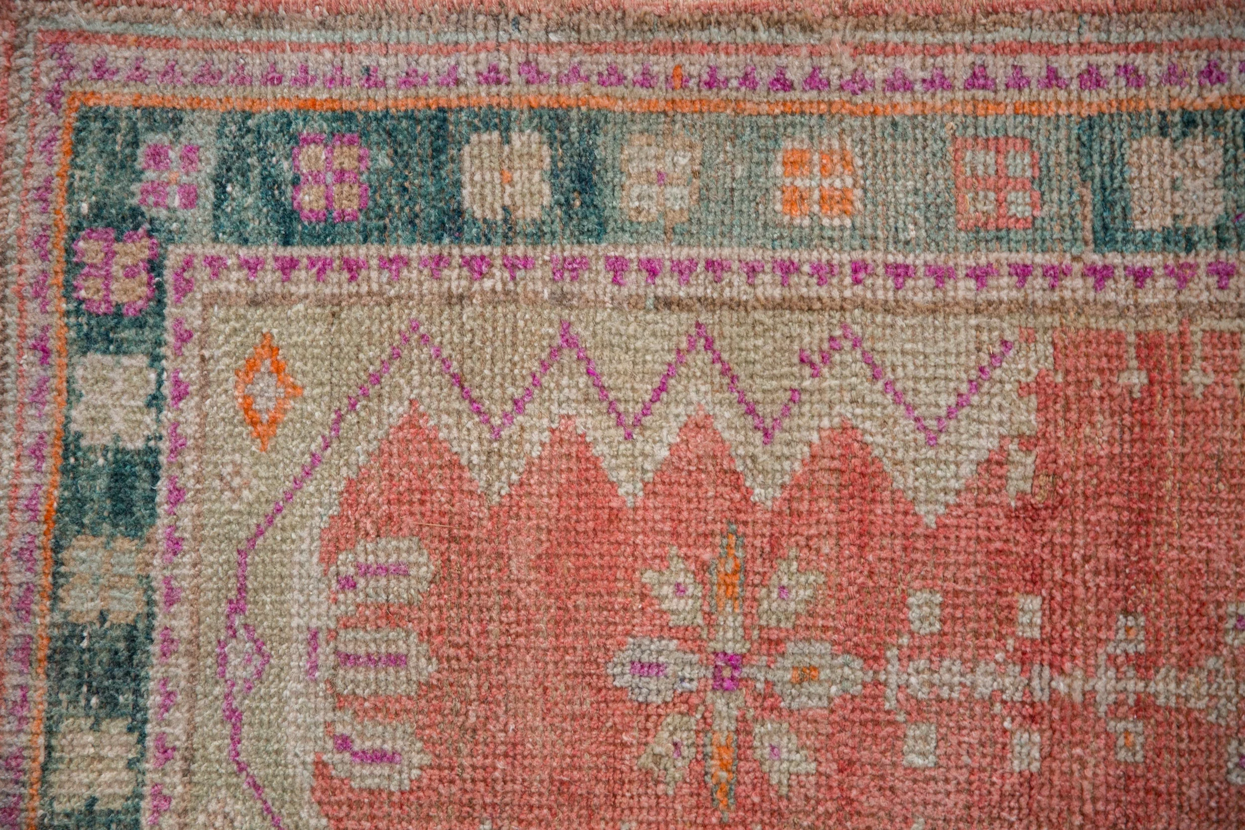 2x3.5 Vintage Distressed Oushak Rug - Image 3
