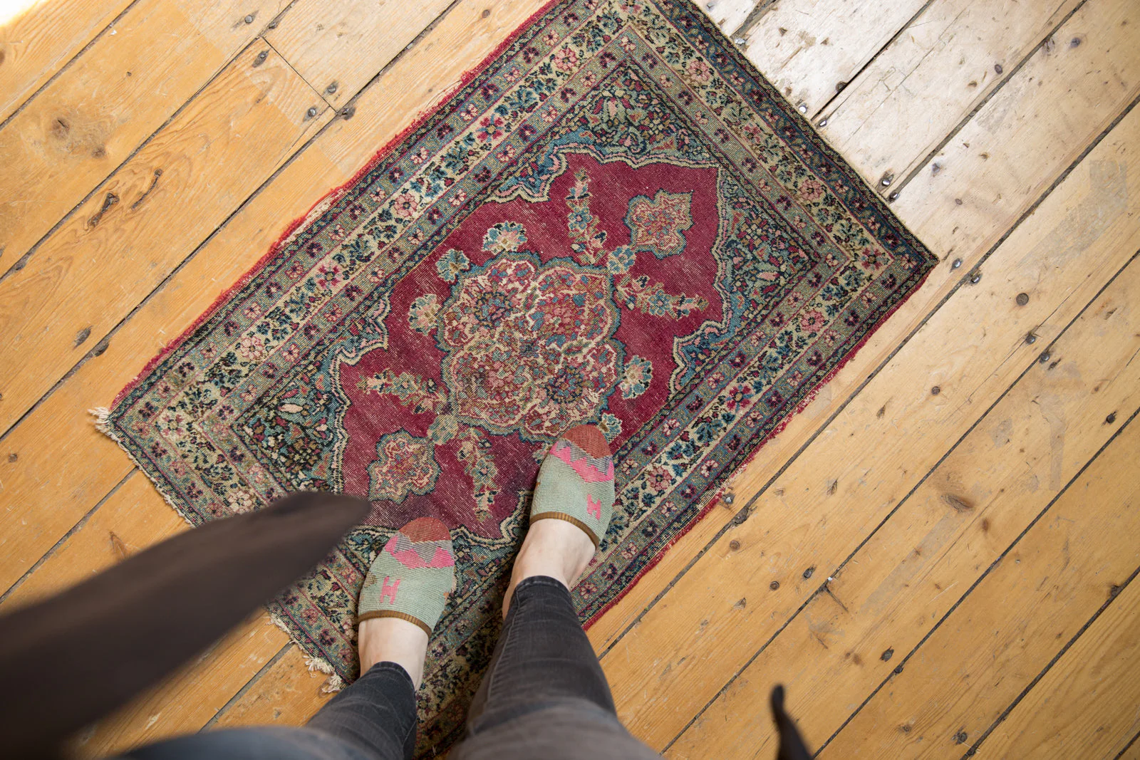 2x3 Antique Kerman Rug Mat - Image 2