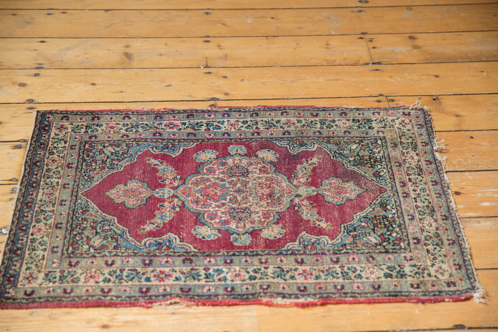 2x3 Antique Kerman Rug Mat - Image 7