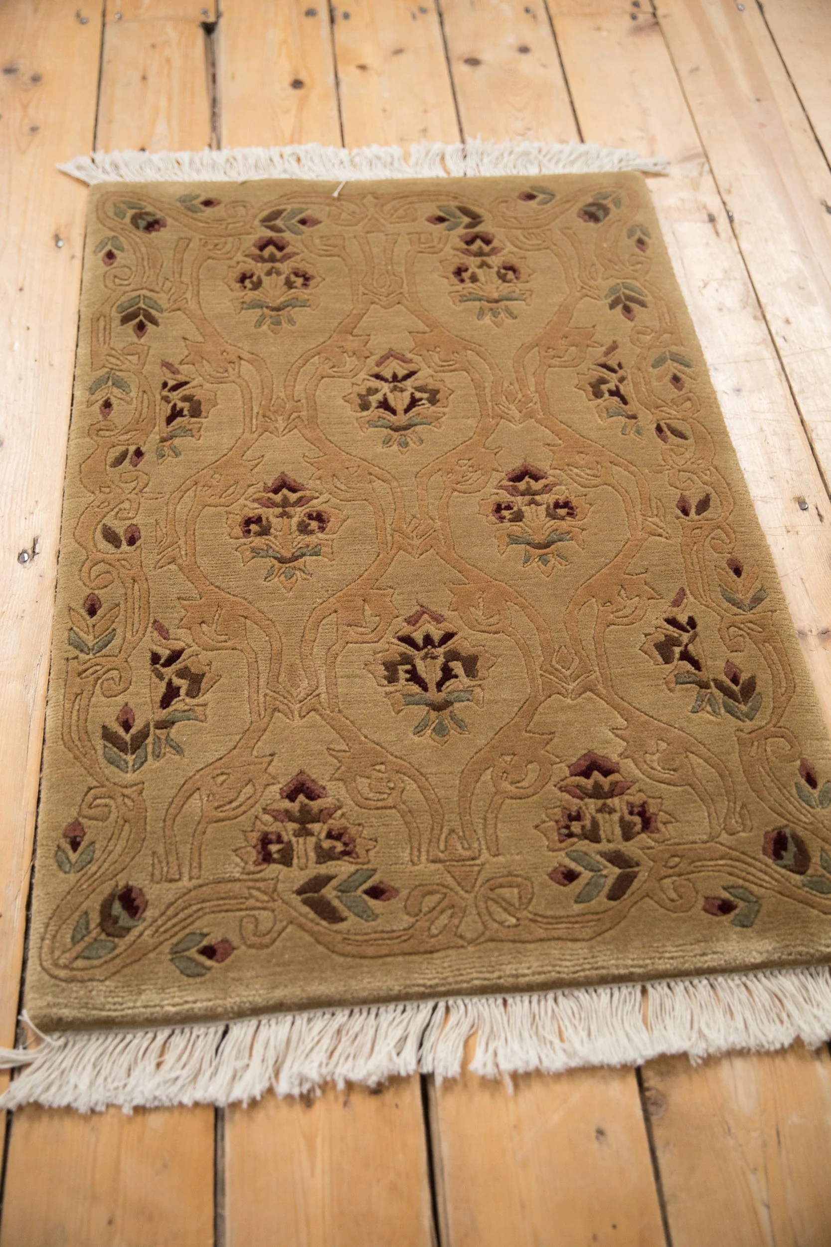 2x3 Vintage Contemporary Indian Savonnerie Design Rug Mat - Image 5