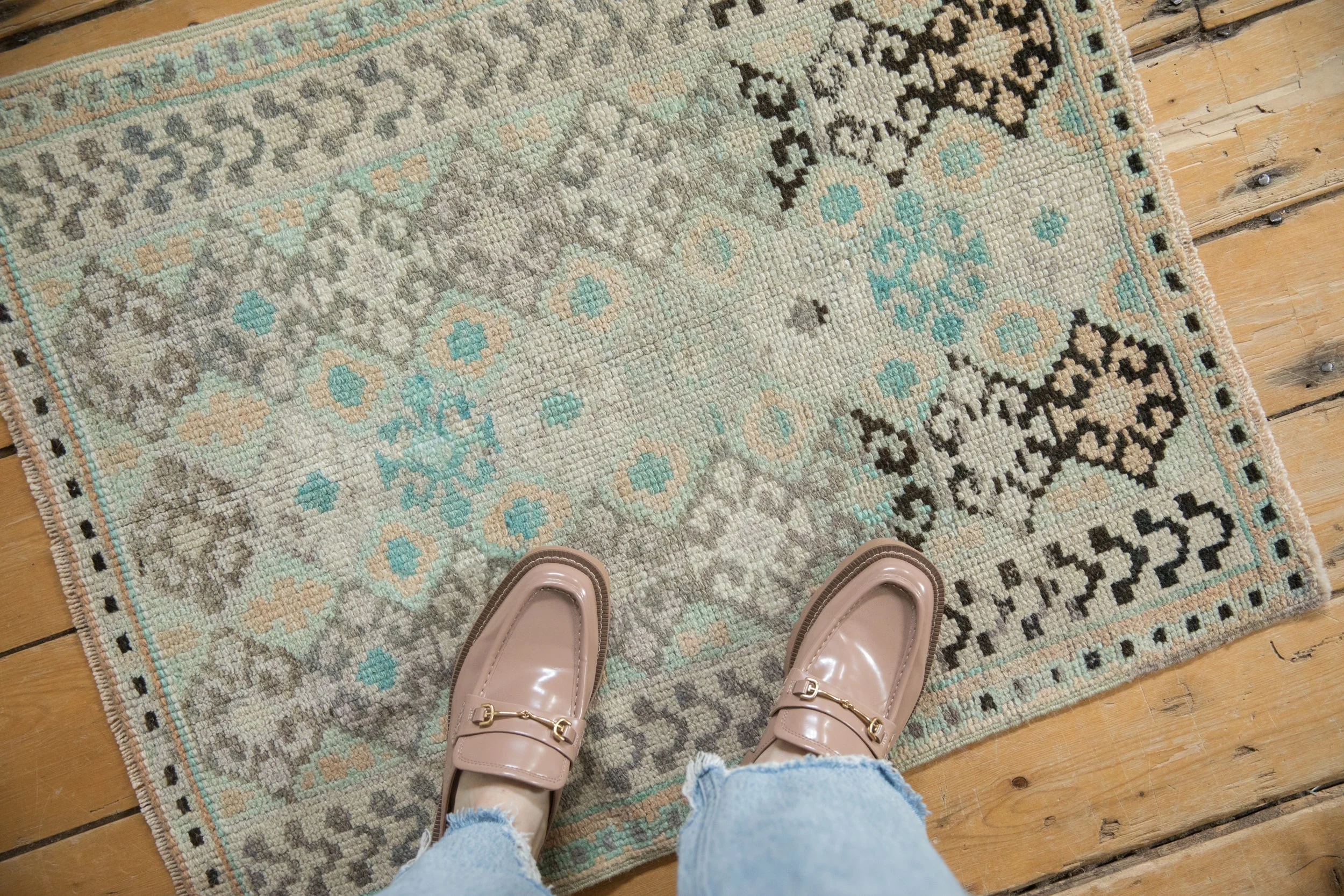 2x3 Vintage Distressed Oushak Rug Mat - Image 2