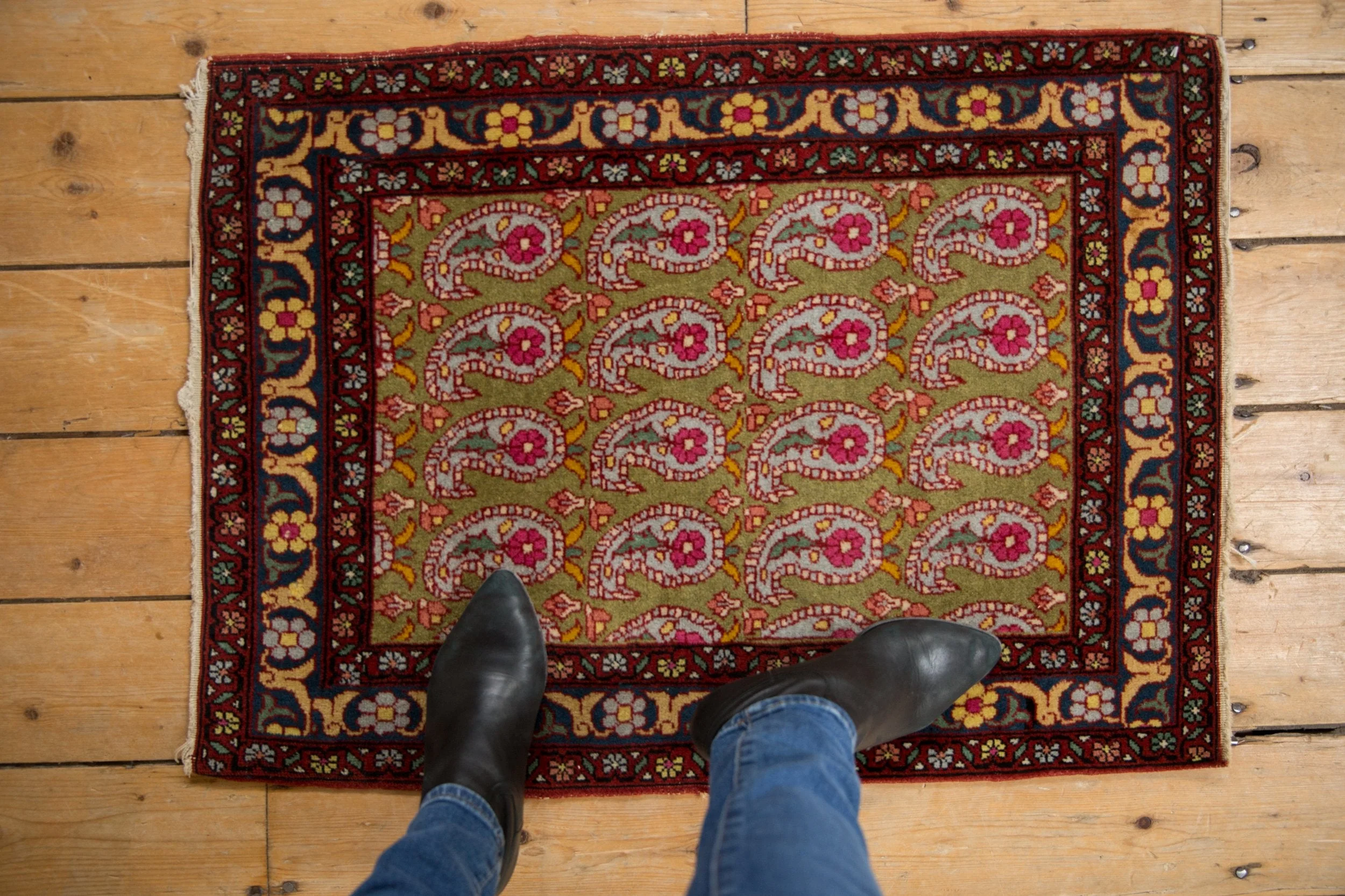 2x3 Vintage Farahan Sarouk Rug Mat - Image 2