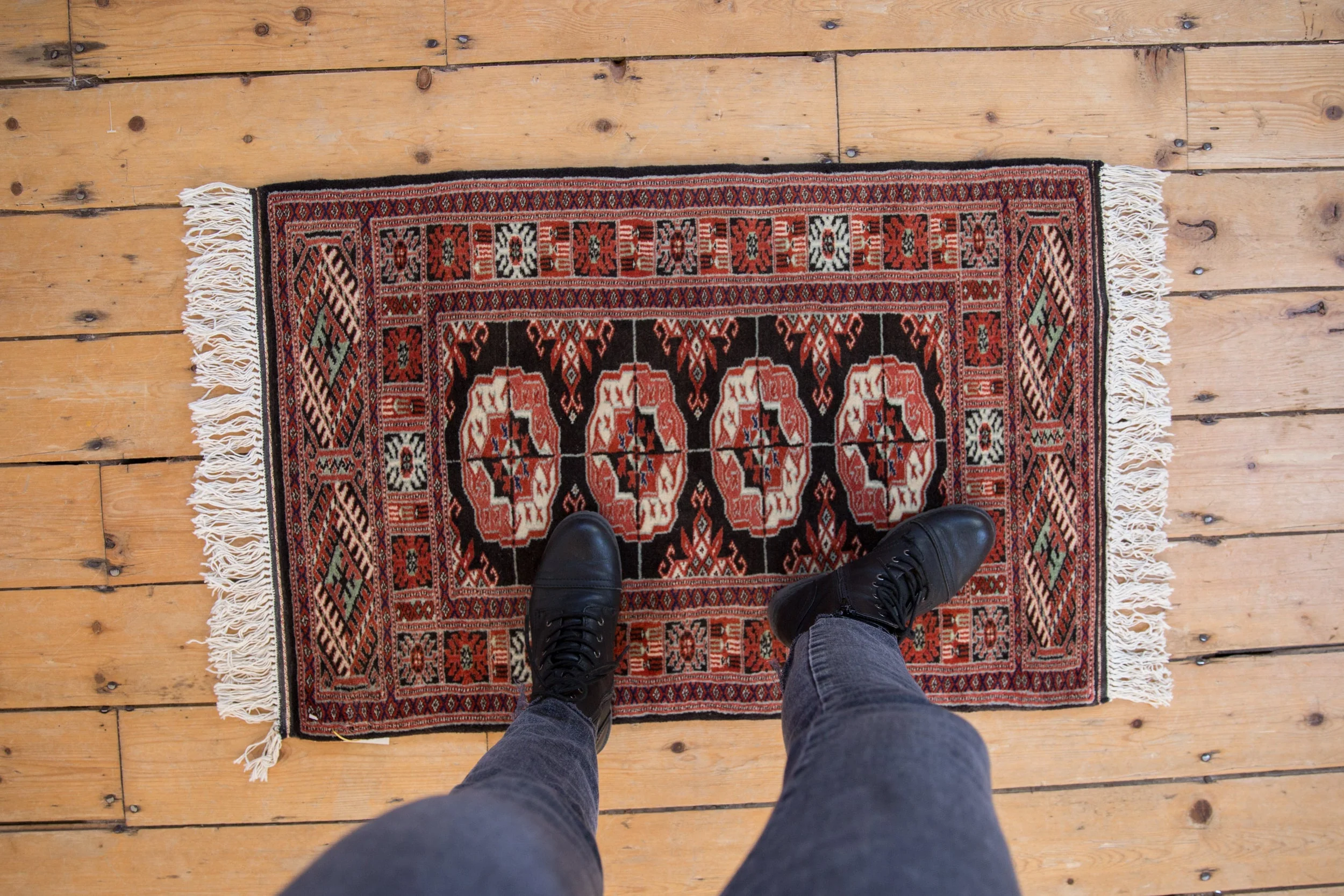 2x3 Vintage Fine Bokhara Rug Mat - Image 2
