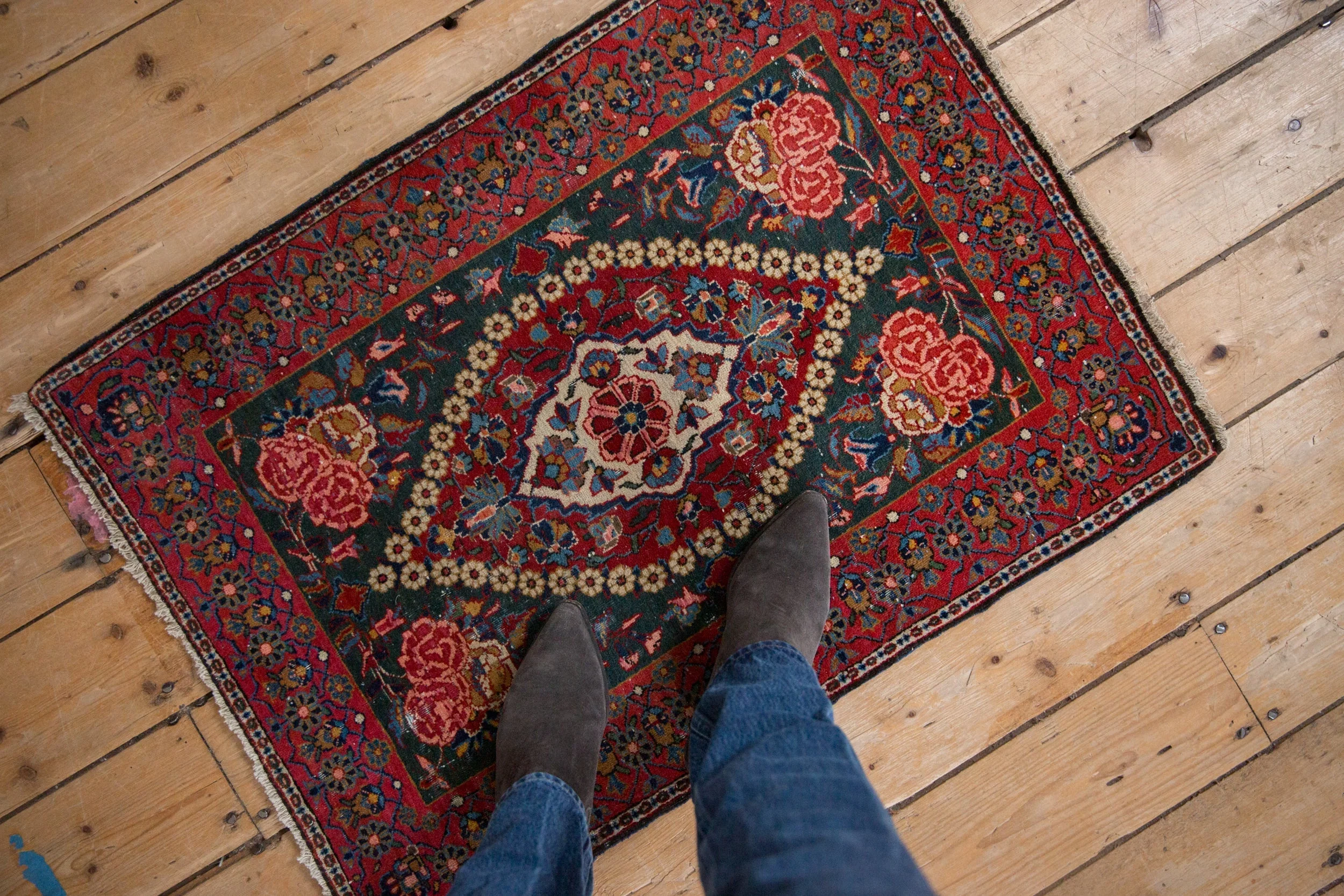 2x3 Vintage Fine Kashan Rug Mat - Image 2