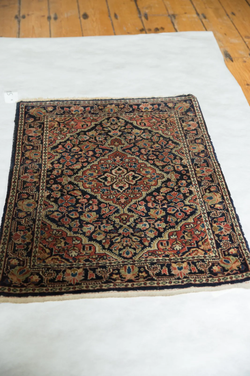 2x3 Vintage Fine Sarouk Rug Mat - Image 7