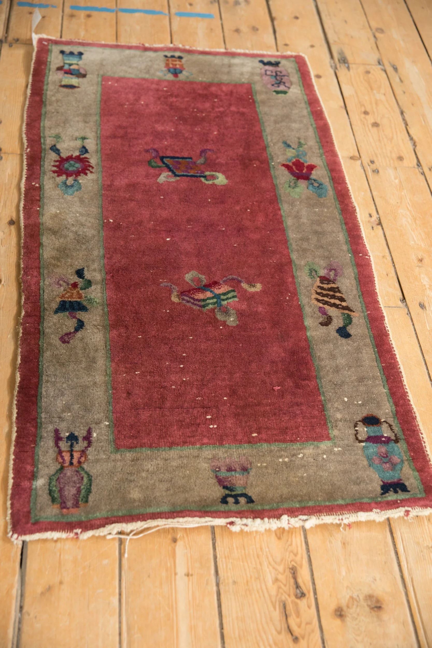 2x4.5 Antique Art Deco Rug Runner - Image 4