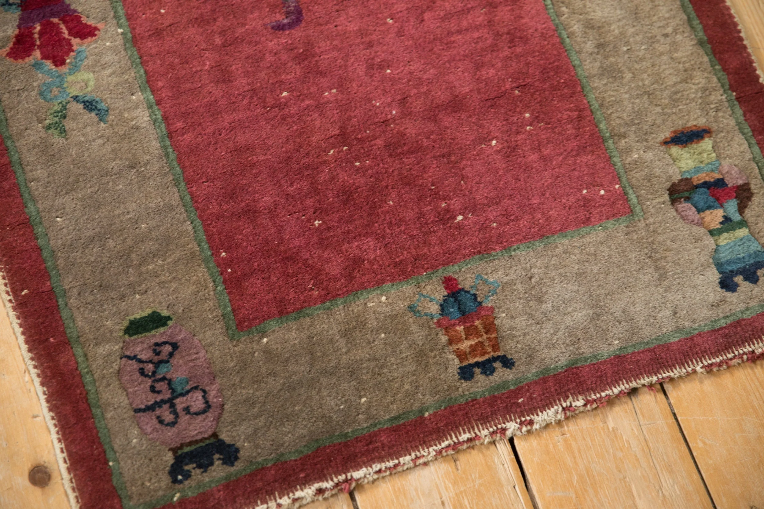 2x4.5 Antique Art Deco Rug Runner - Image 6