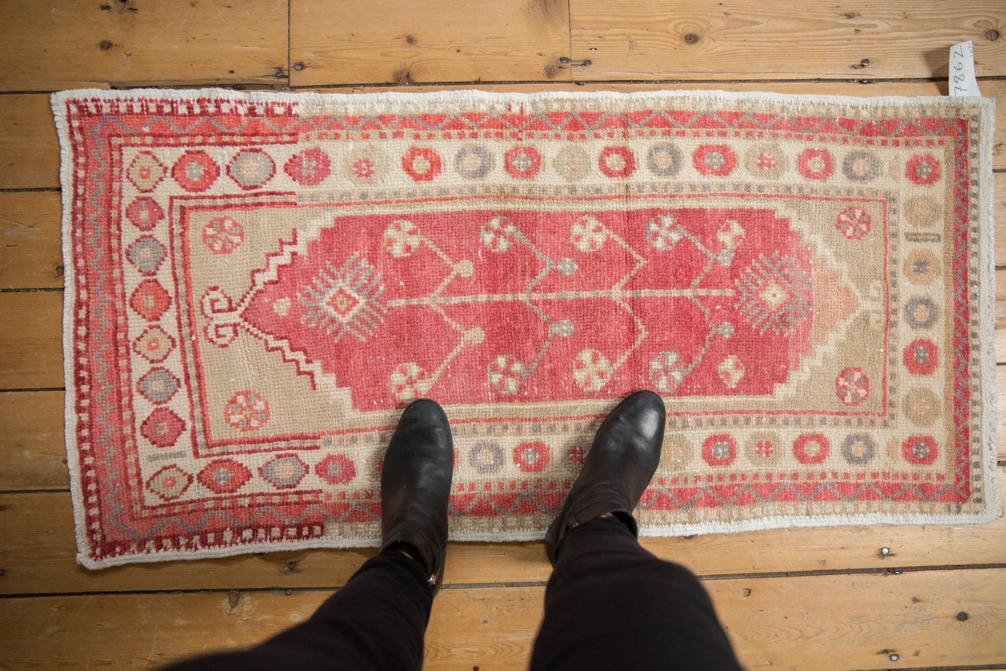 2x4.5 Vintage Distressed Oushak Rug Runner - Image 2