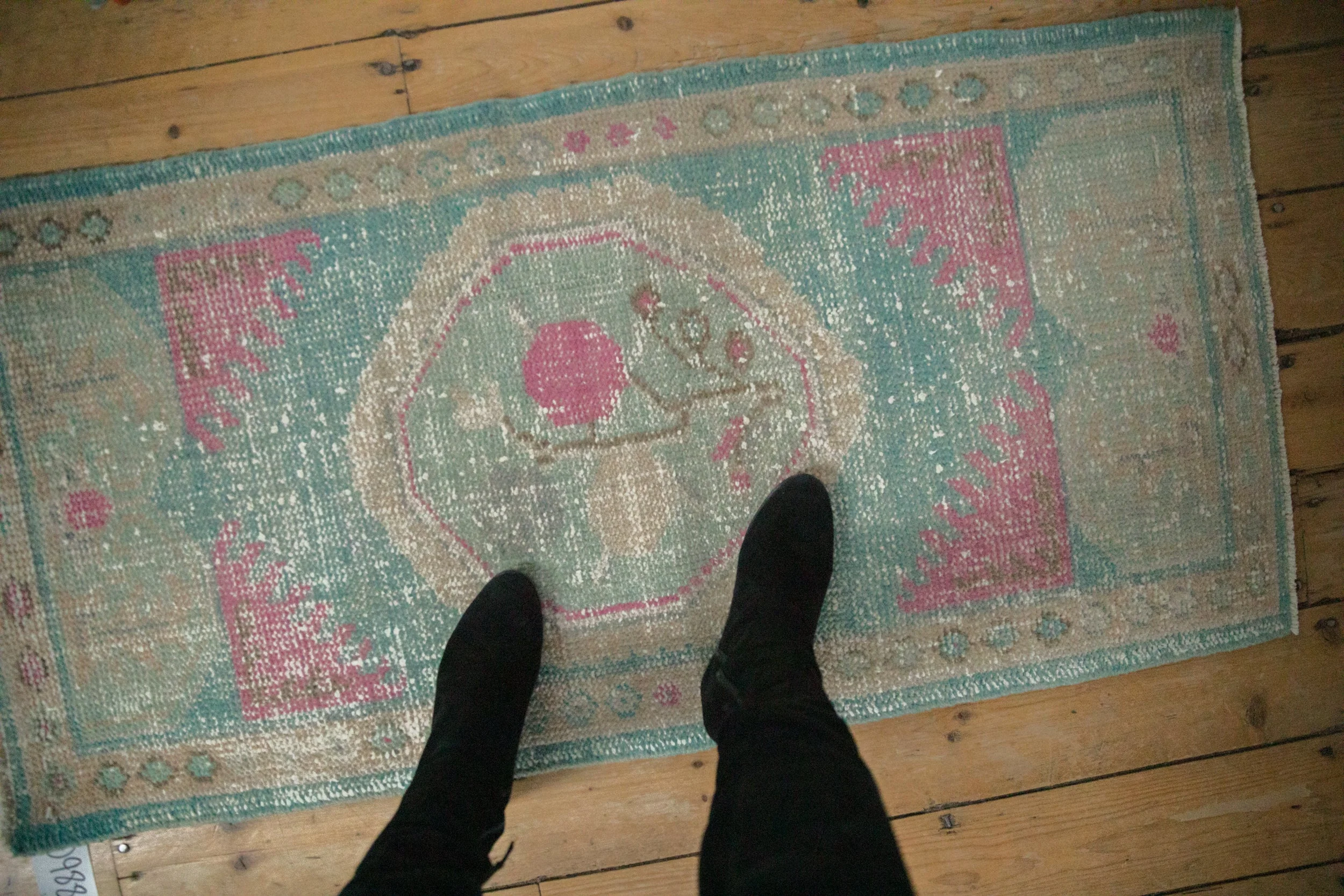2x4.5 Vintage Distressed Oushak Rug Runner - Image 2