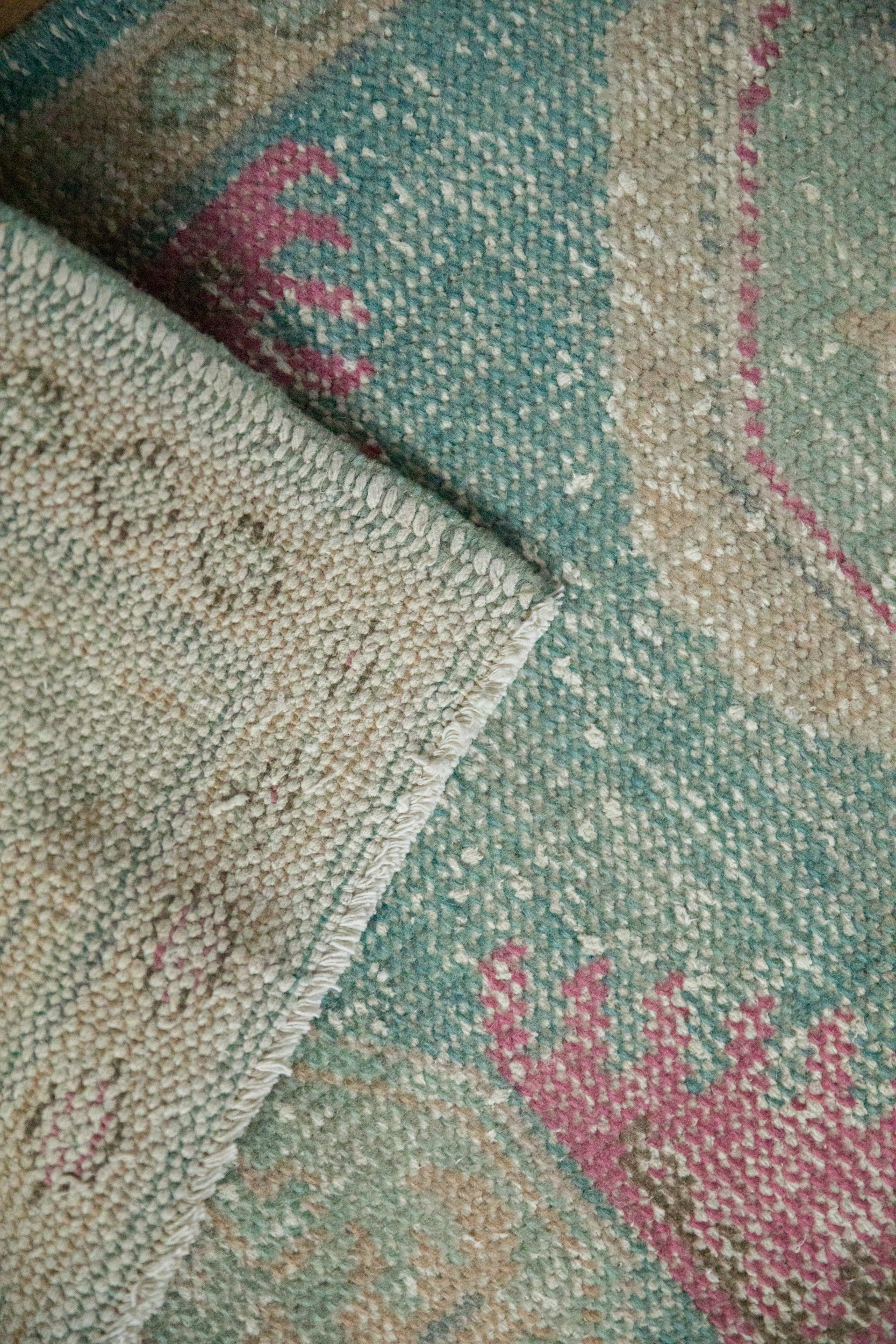 2x4.5 Vintage Distressed Oushak Rug Runner - Image 7