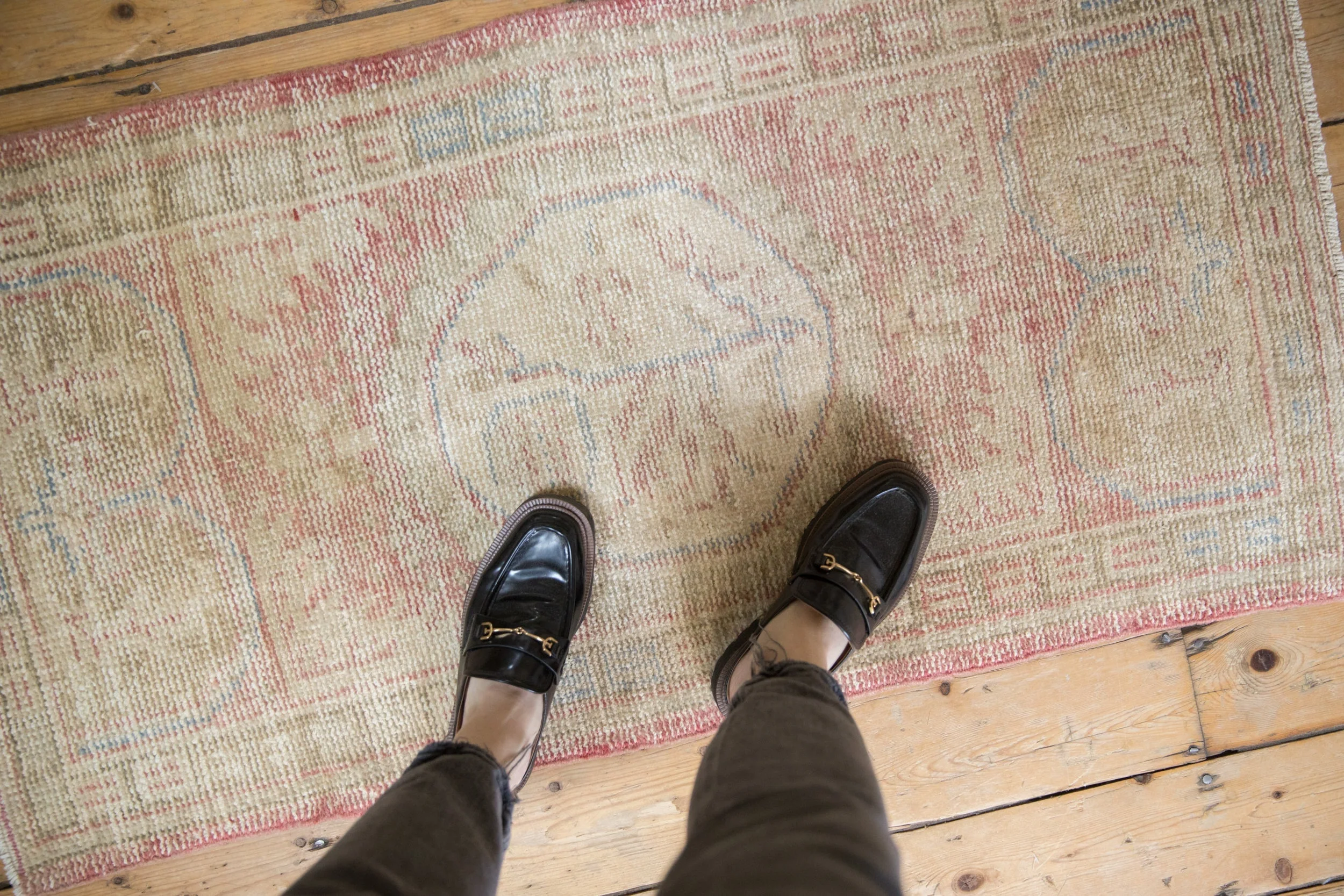 2x4.5 Vintage Distressed Oushak Rug Runner - Image 2