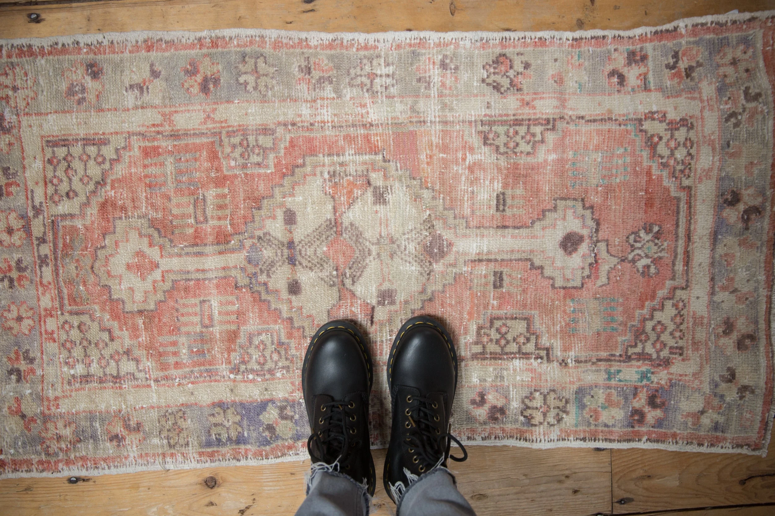 2x4 Vintage Distressed Oushak Rug Runner - Image 2