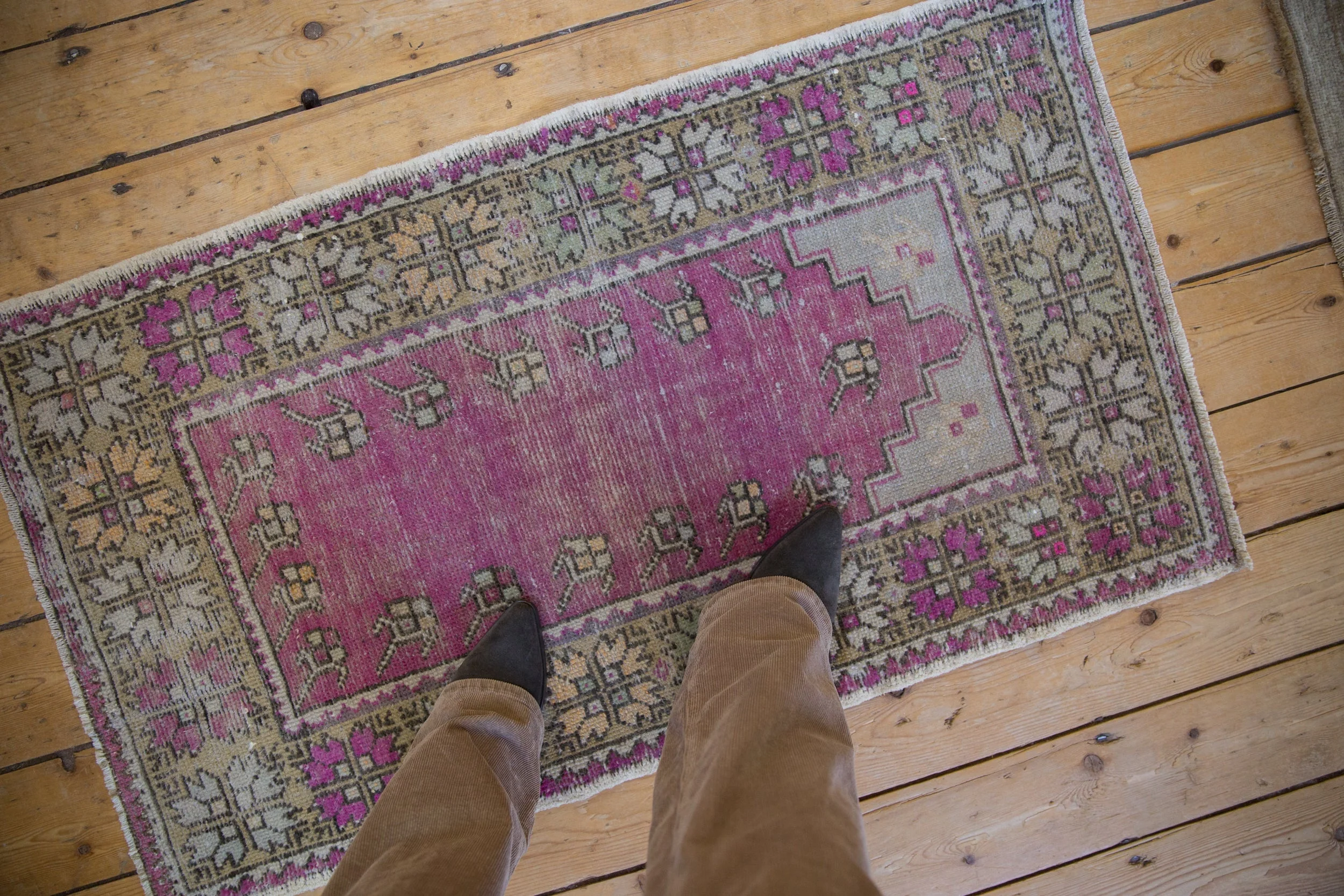 2x4 Vintage Distressed Oushak Rug Runner - Image 2