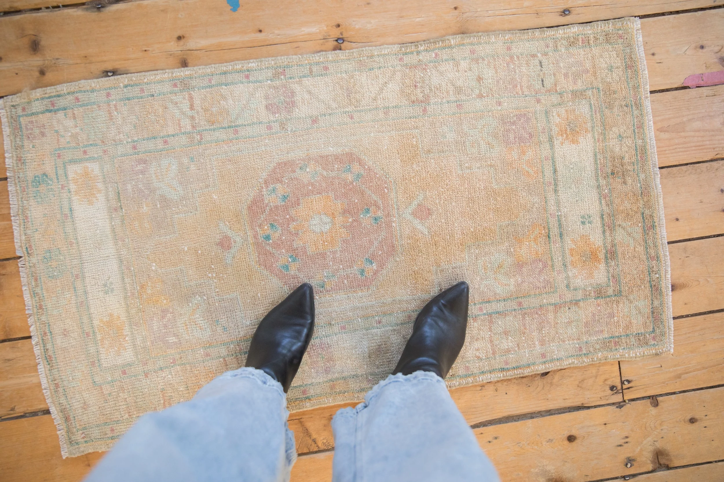 2x4 Vintage Distressed Oushak Rug Runner - Image 2
