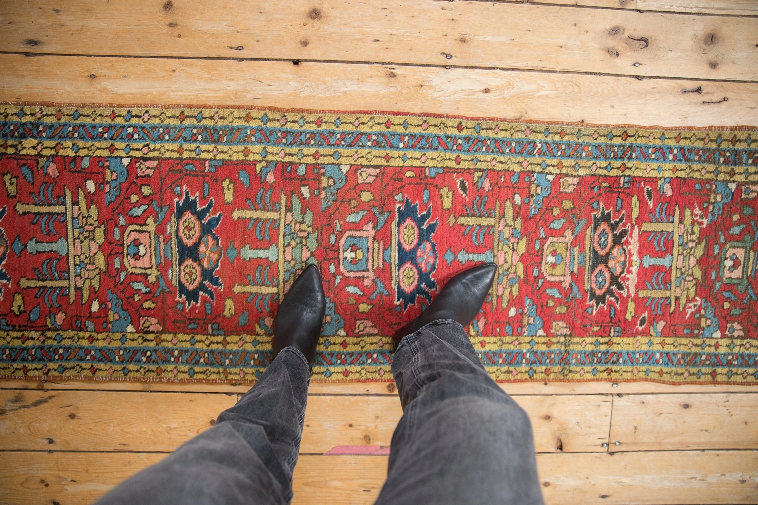 2x9 Vintage Heriz Rug Runner - Image 2