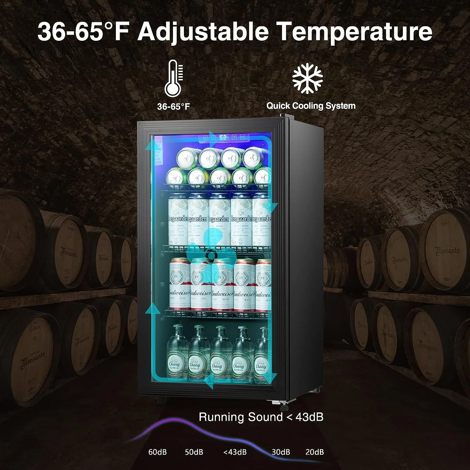 3.2 Cu.Ft Beverage Refrigerator Cooler W6890 - Image 3