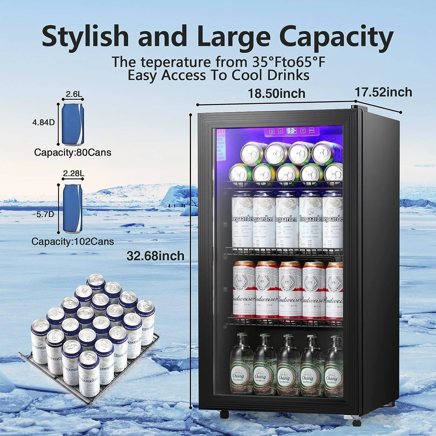 3.2 Cu.Ft Beverage Refrigerator Cooler W6890 - Image 7