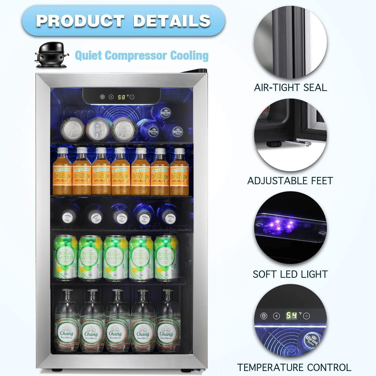 3.2 cu.ft  Wine Cooler/Cabinet Beverage Refrigerator W5899H - Image 11