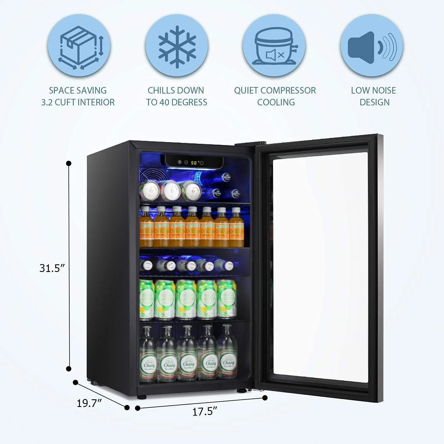 3.2 cu.ft  Wine Cooler/Cabinet Beverage Refrigerator W5899H - Image 12