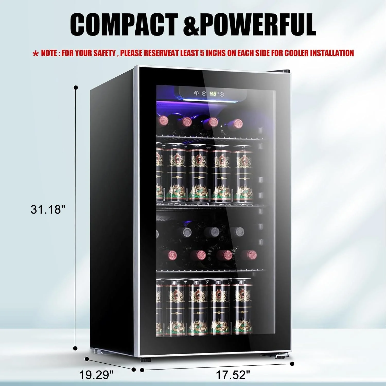 3.2 cu.ft  Wine Cooler/Cabinet Beverage Refrigerator W5899H - Image 3