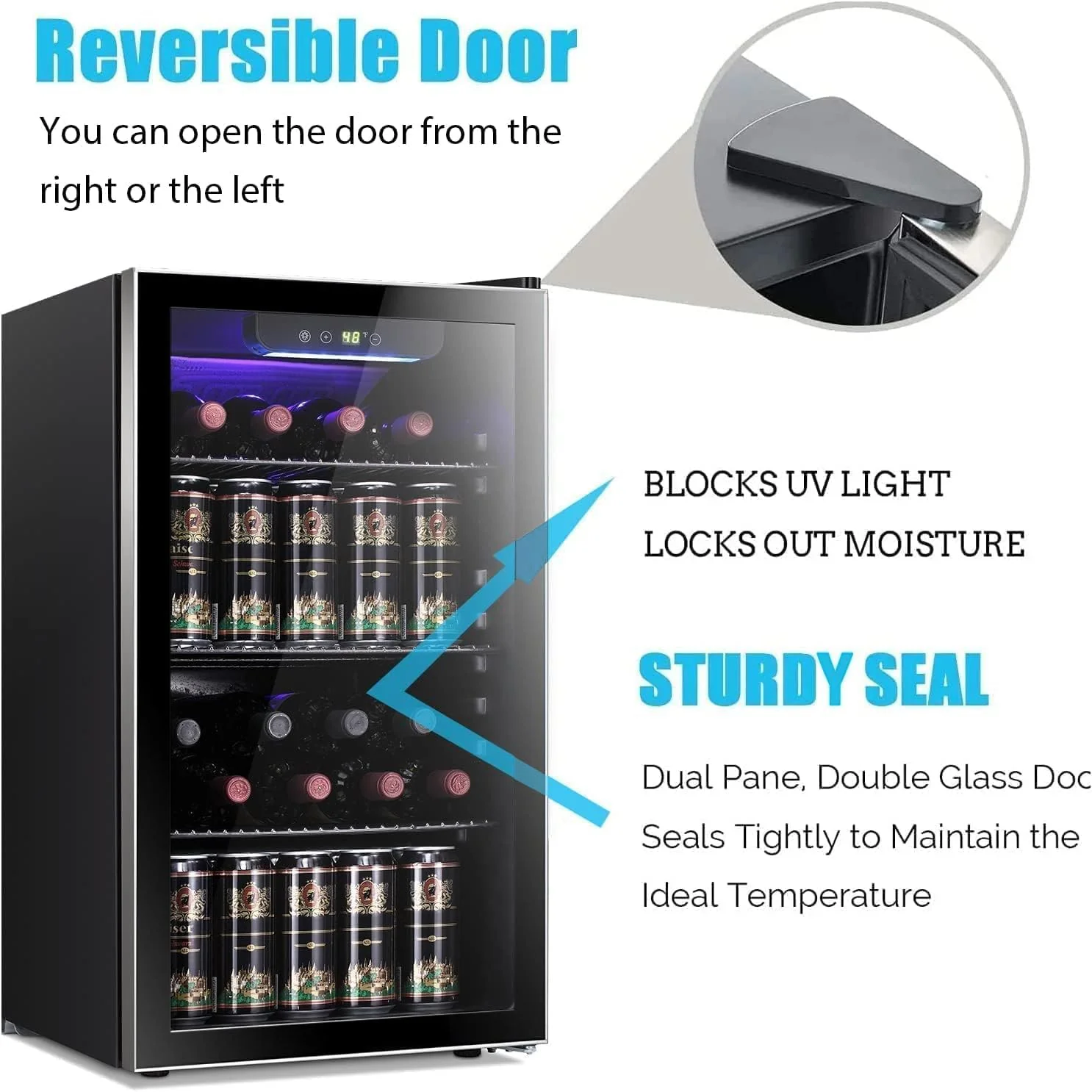3.2 cu.ft  Wine Cooler/Cabinet Beverage Refrigerator W5899H - Image 4