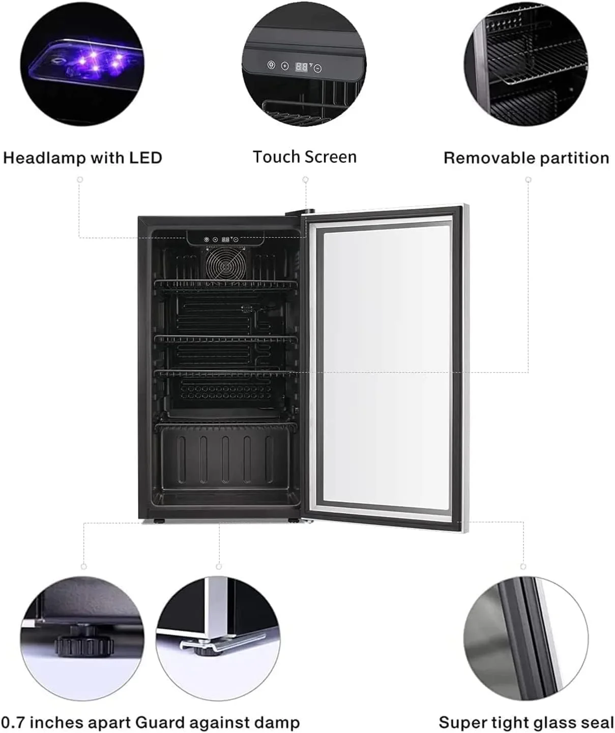 3.2 cu.ft  Wine Cooler/Cabinet Beverage Refrigerator W5899H - Image 6