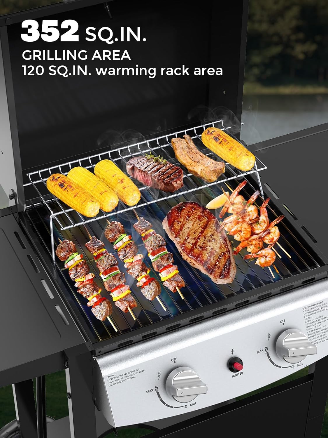 3 & 4-Burner Propane Gas Grills with Side Burners, for Outdoor Cooking, BBQ, Patio, Camping - Image 11