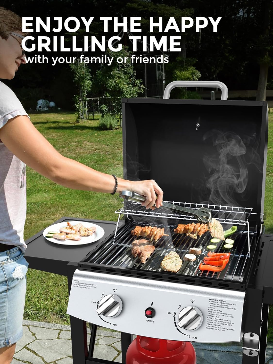 3 & 4-Burner Propane Gas Grills with Side Burners, for Outdoor Cooking, BBQ, Patio, Camping - Image 17