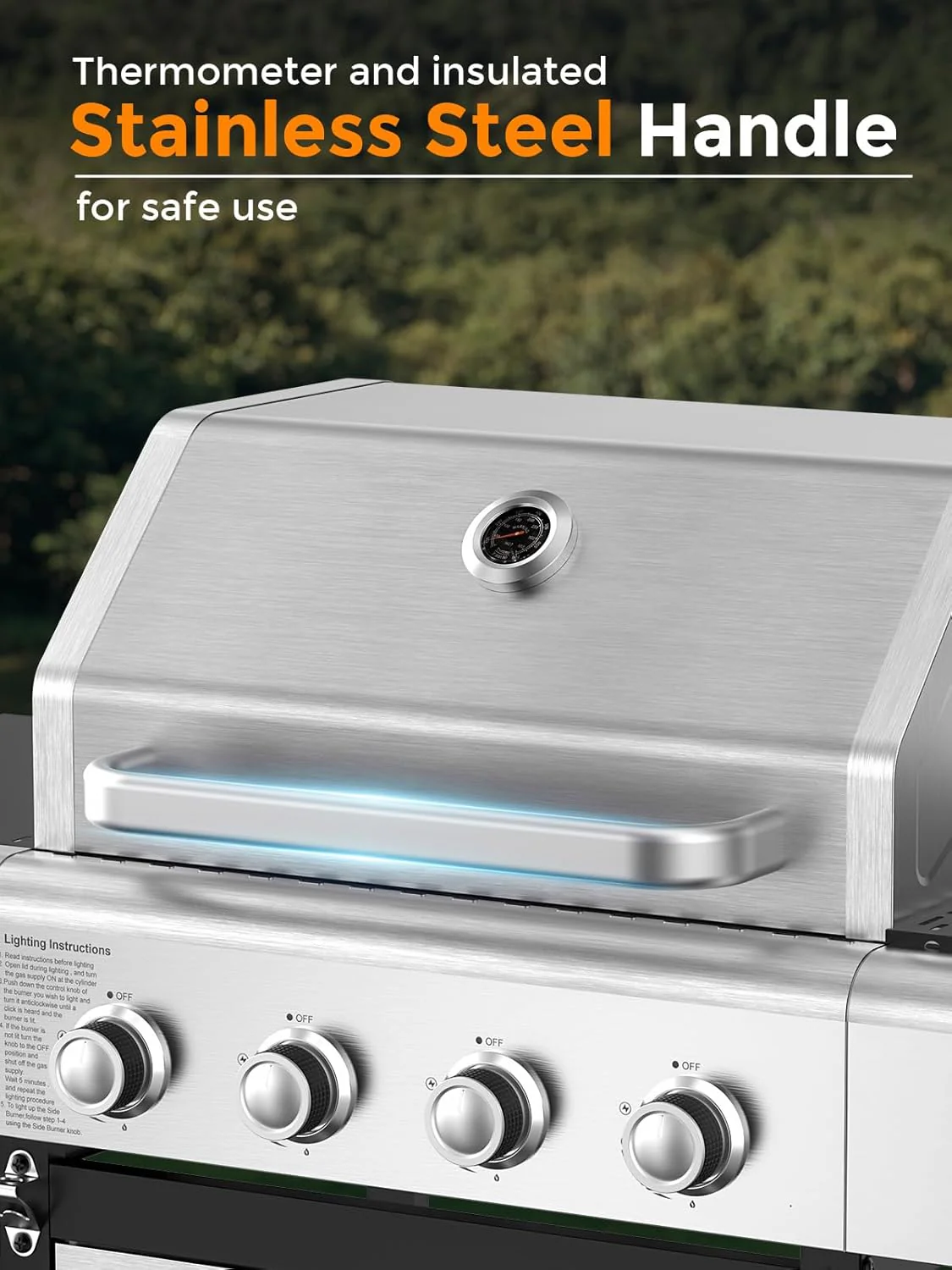 3 & 4-Burner Propane Gas Grills with Side Burners, for Outdoor Cooking, BBQ, Patio, Camping - Image 44