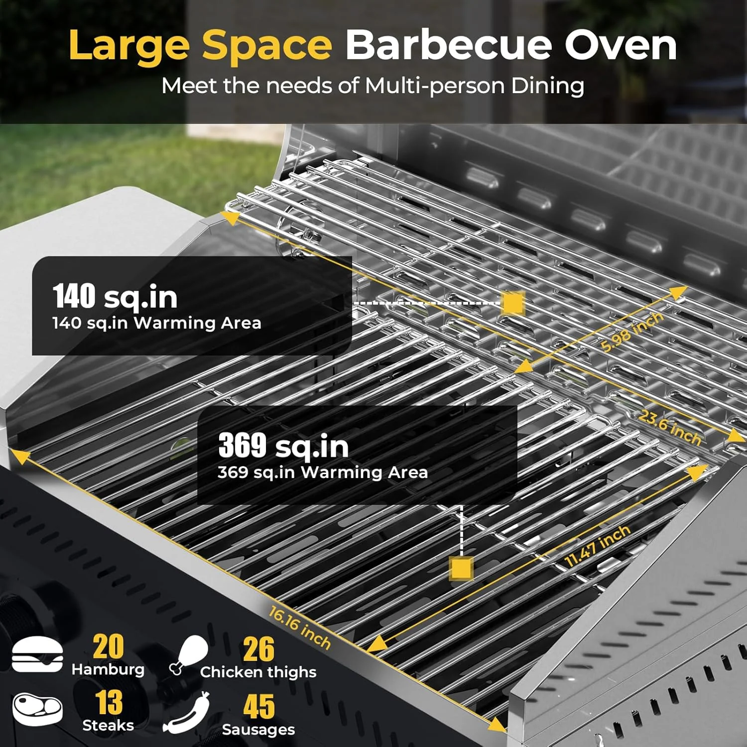 3 & 4-Burner Propane Gas Grills with Side Burners, for Outdoor Cooking, BBQ, Patio, Camping - Image 47
