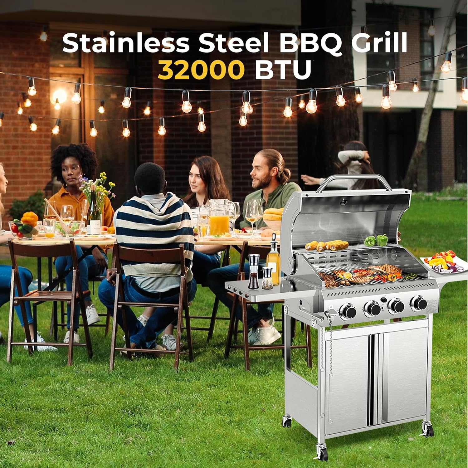 3 & 4-Burner Propane Gas Grills with Side Burners, for Outdoor Cooking, BBQ, Patio, Camping - Image 52