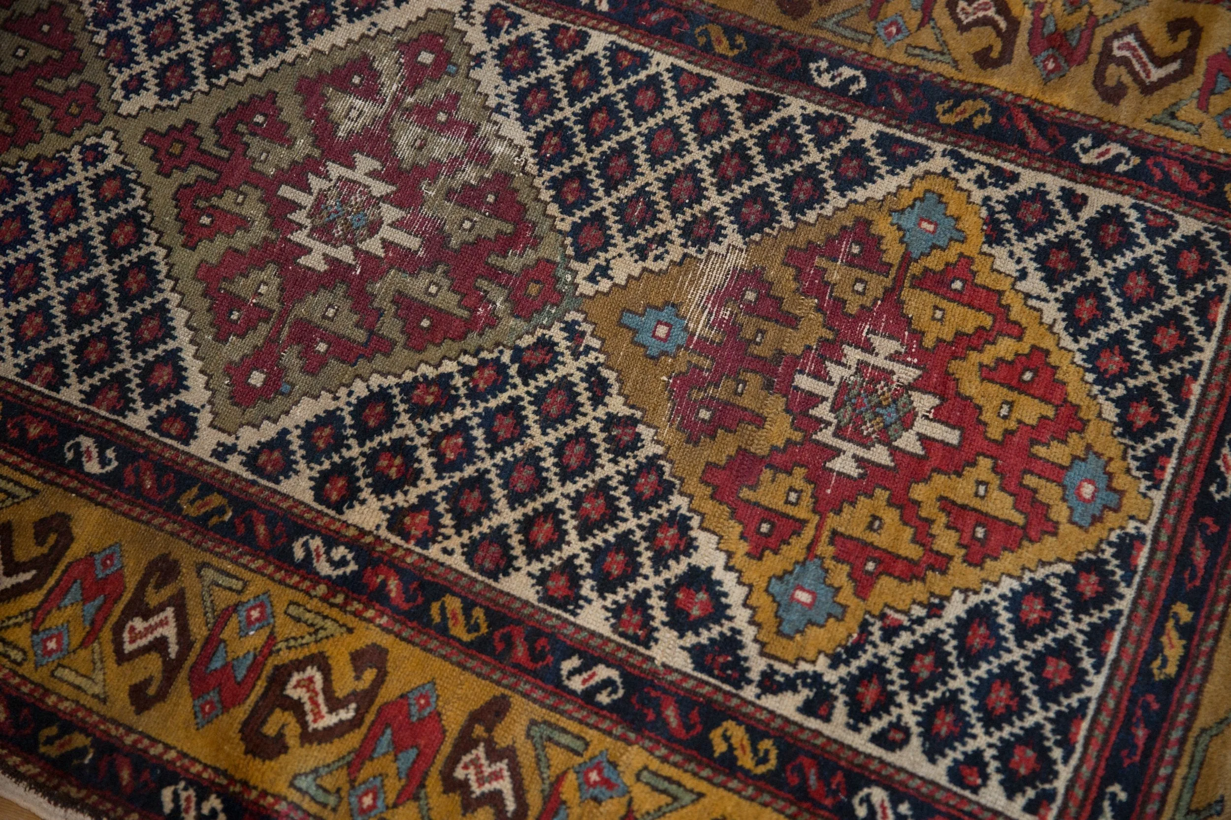 3.5x10.5 Vintage Caucasian Rug Runner - Image 7