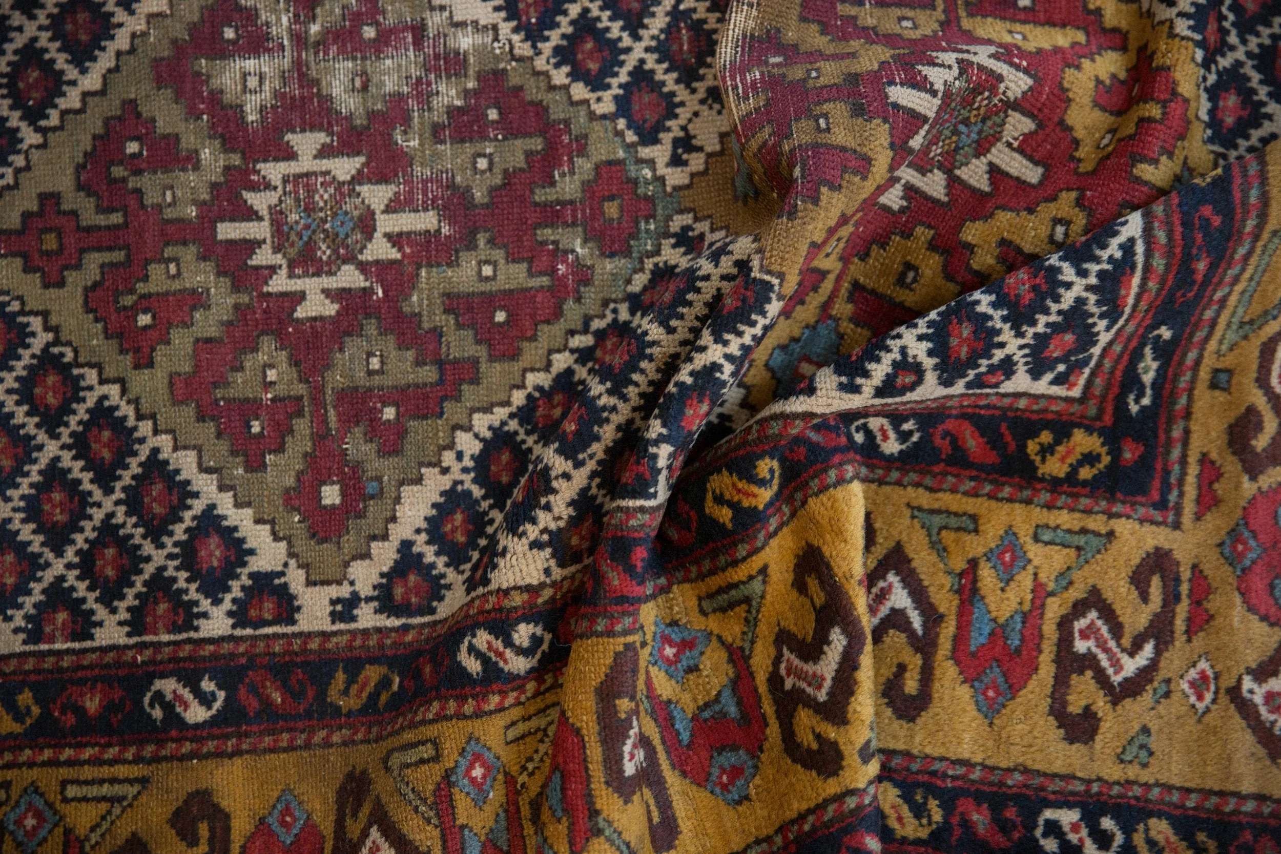3.5x10.5 Vintage Caucasian Rug Runner - Image 8