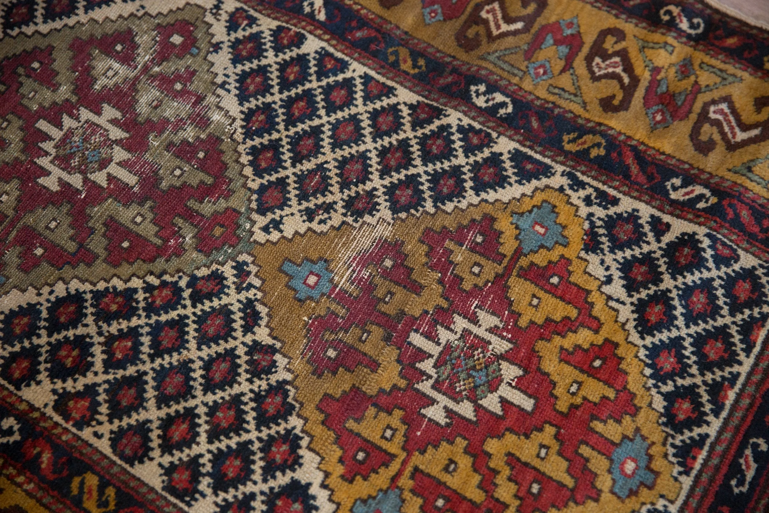 3.5x10.5 Vintage Caucasian Rug Runner - Image 9