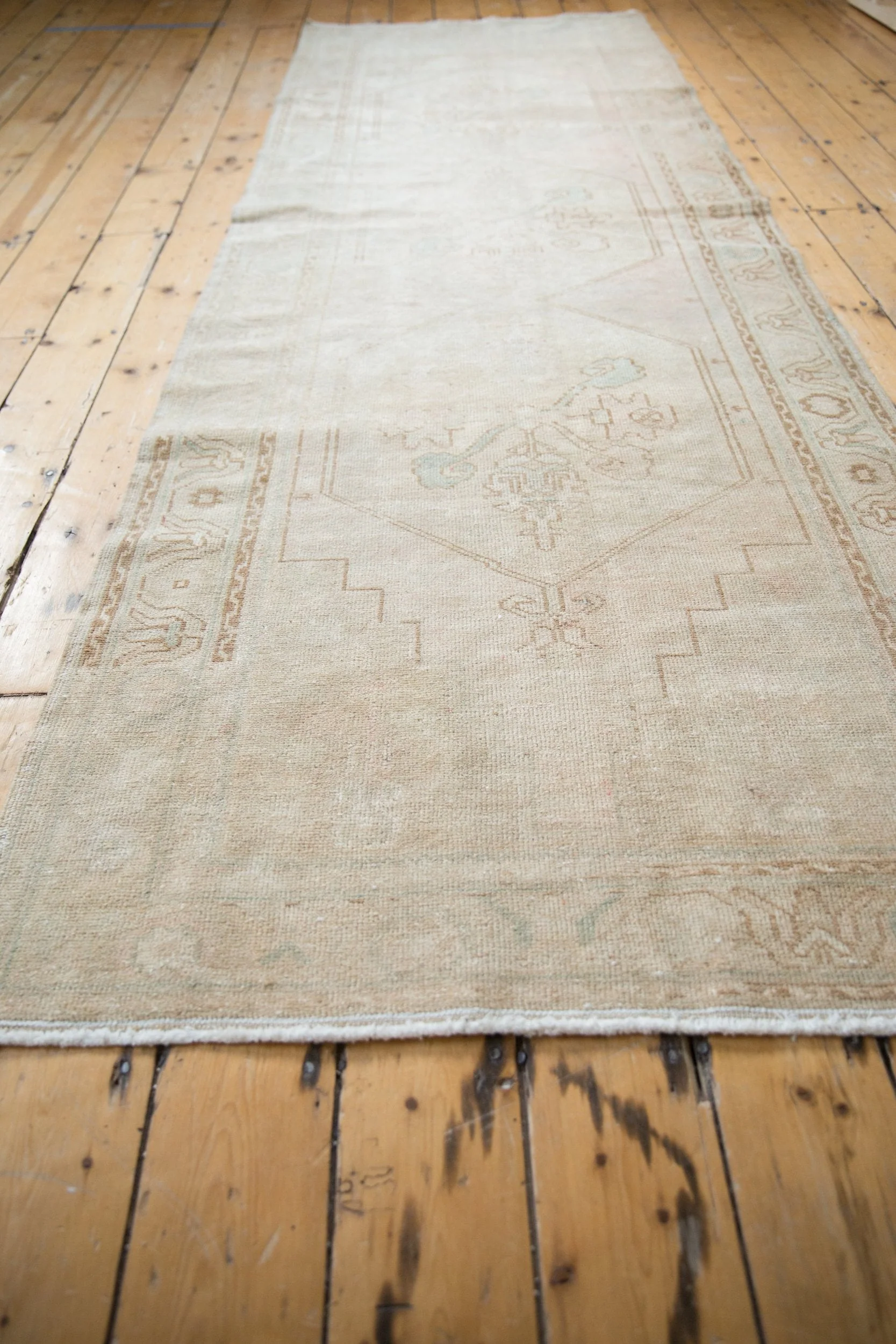 3.5x10.5 Vintage Distressed Oushak Rug Runner - Image 8