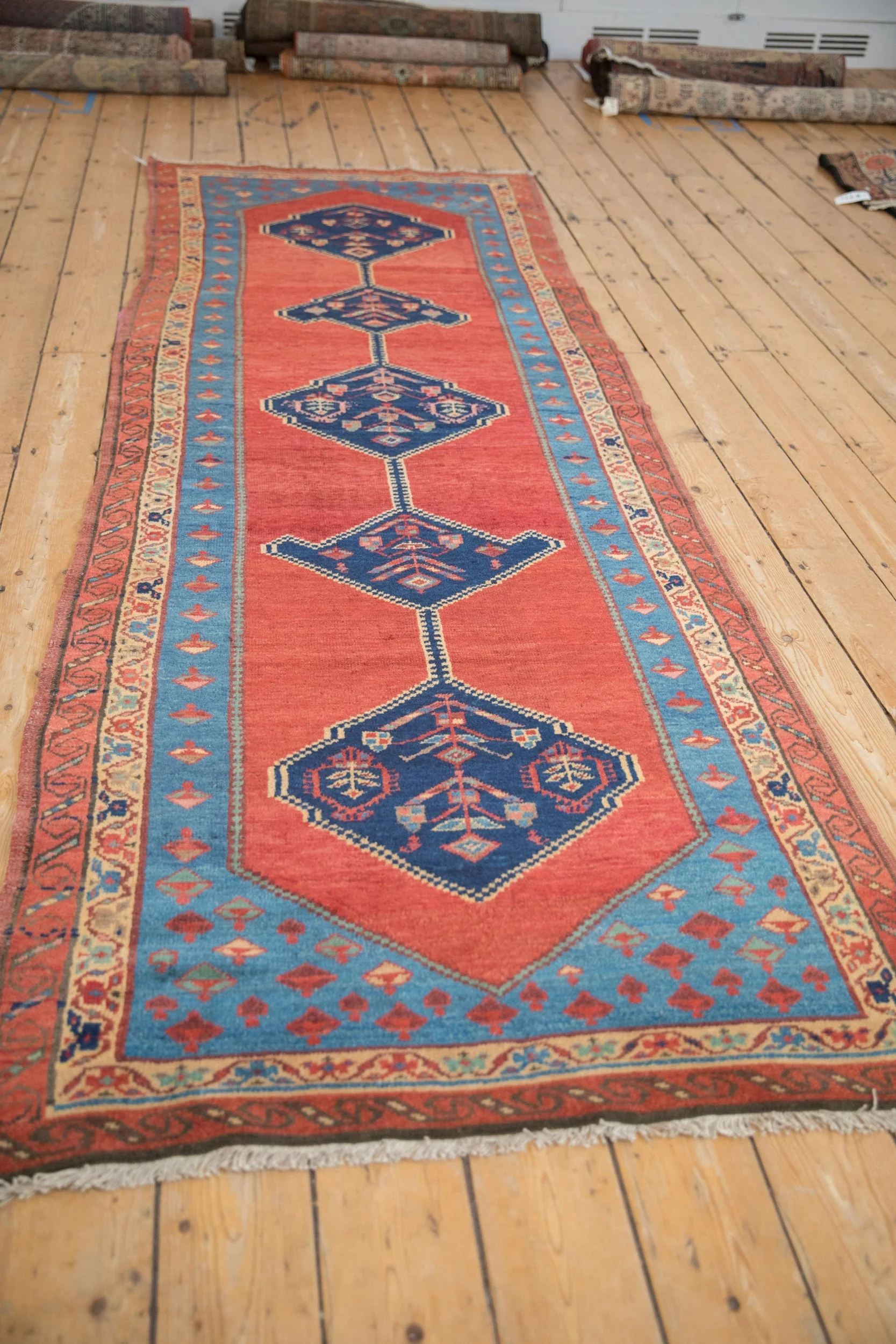 3.5x10 Antique Bakshaish Rug Runner - Image 4