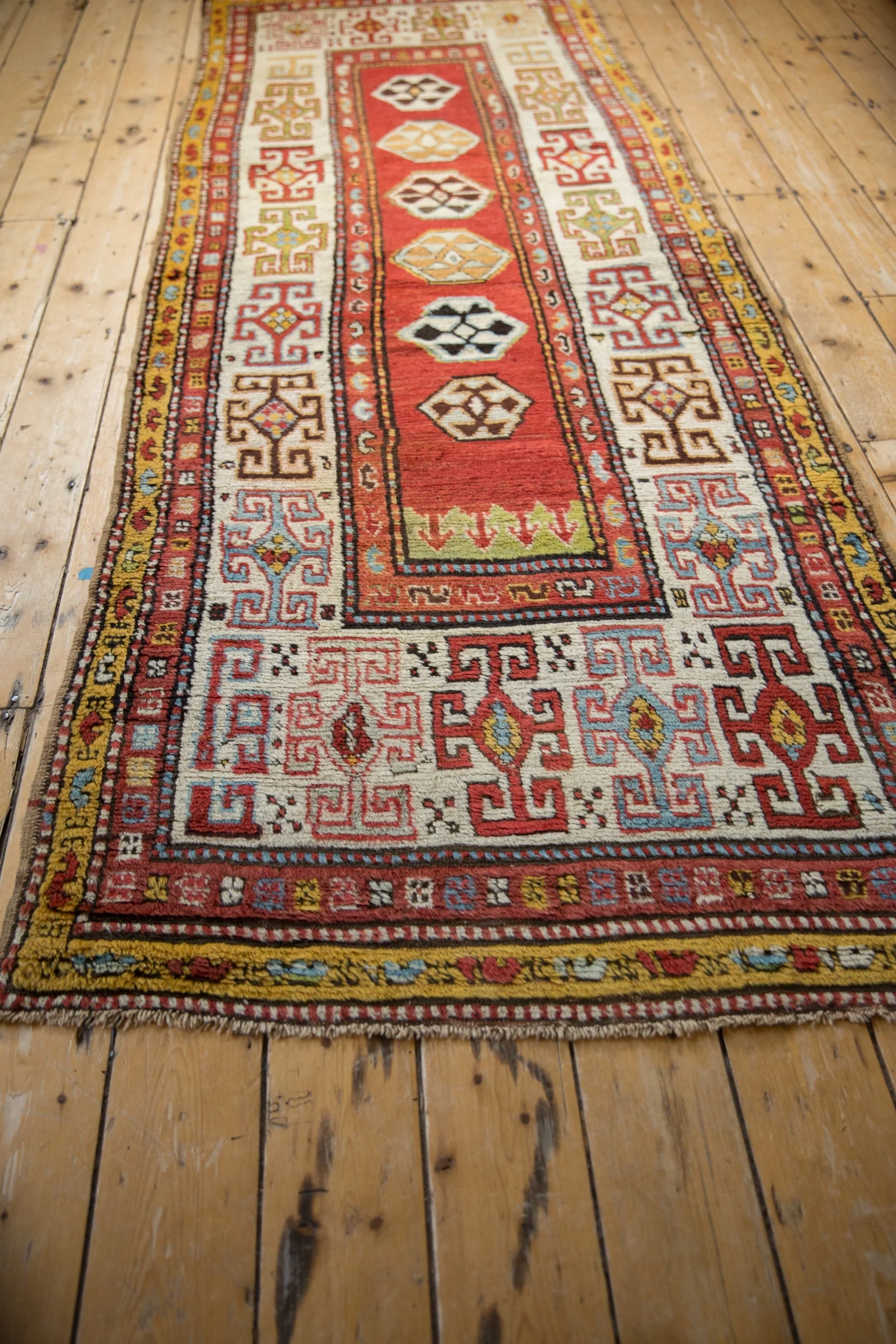 3.5x10 Antique Kazak Rug Runner - Image 9