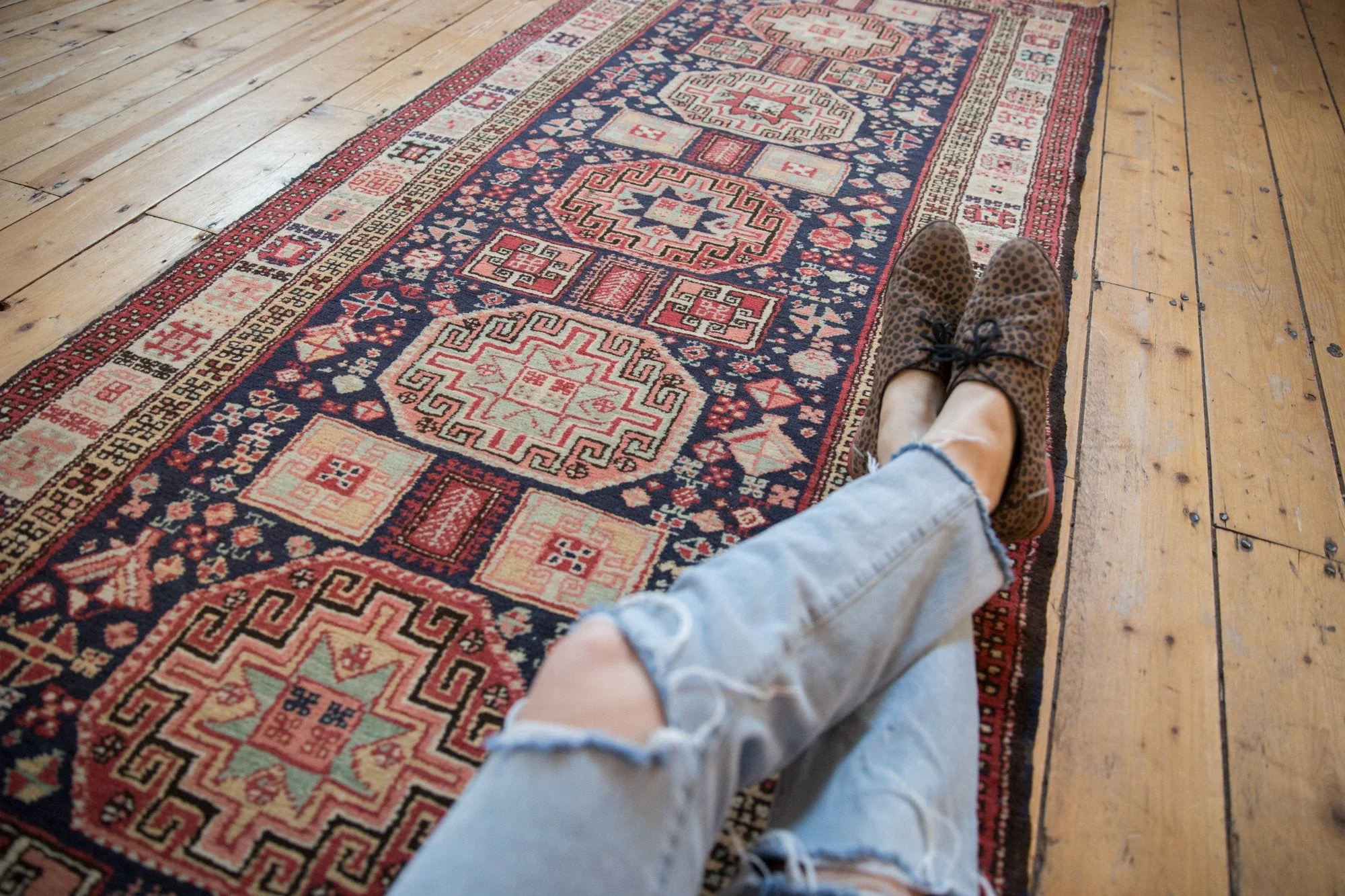 3.5x10 Vintage Ardebil Rug Runner - Image 2