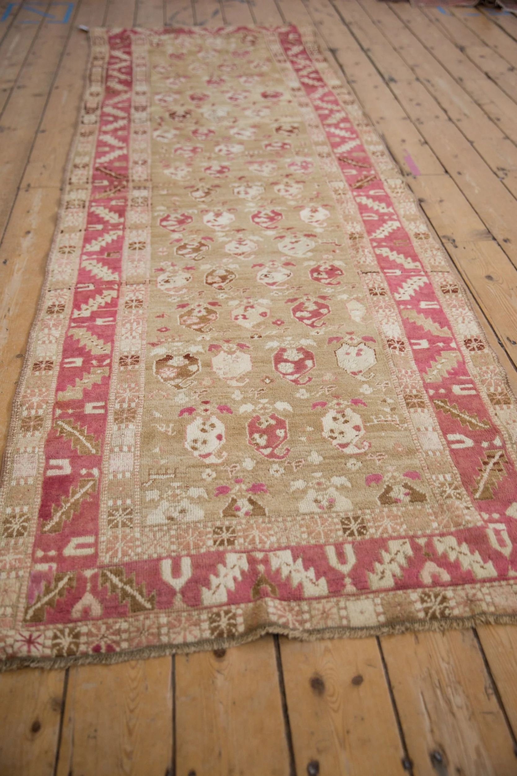 3.5x10 Vintage Distressed Karabagh Rug Runner - Image 4